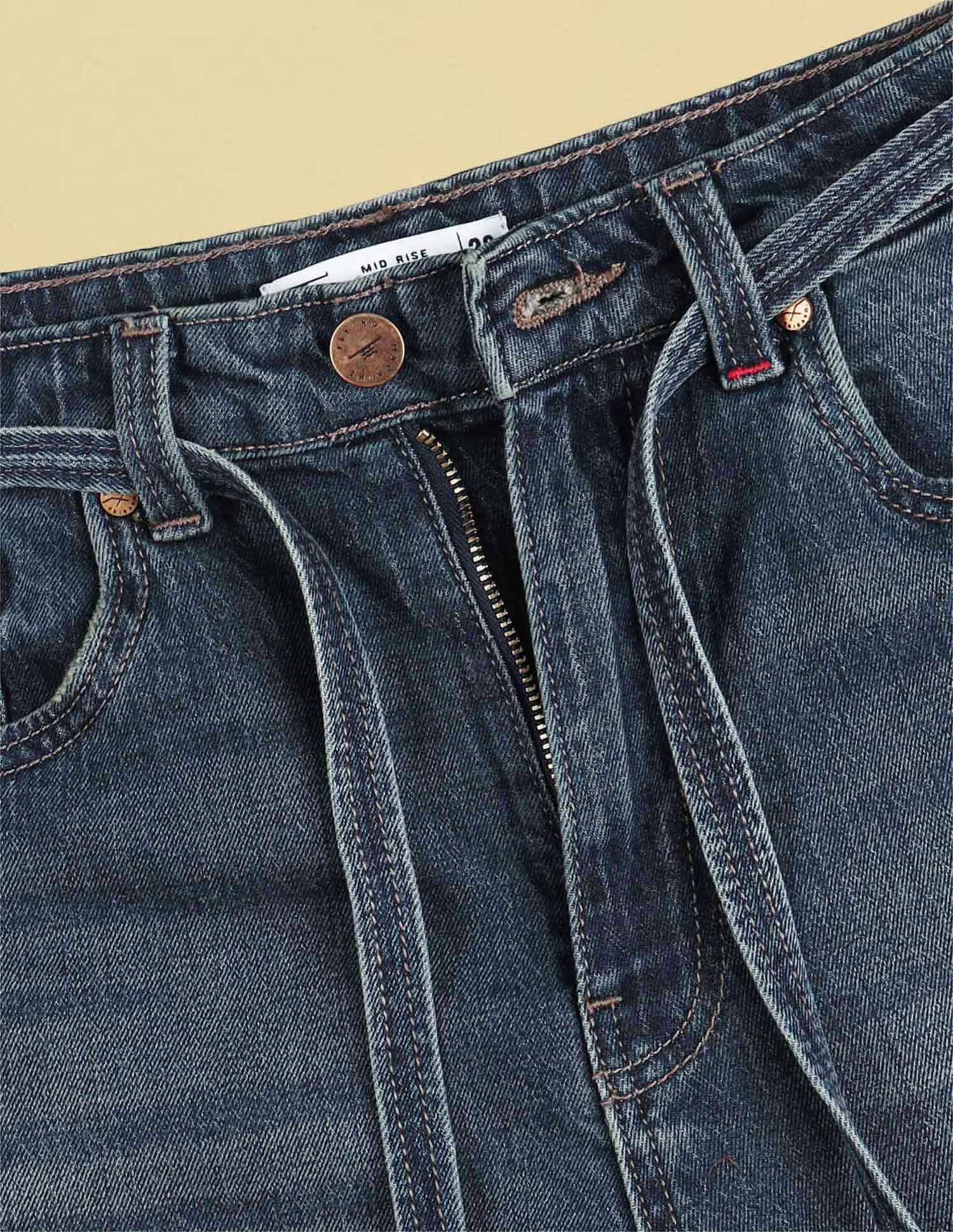 Flying Machine Women K-Street X Baggy Balloon Fit Belt Tie Up Jeans