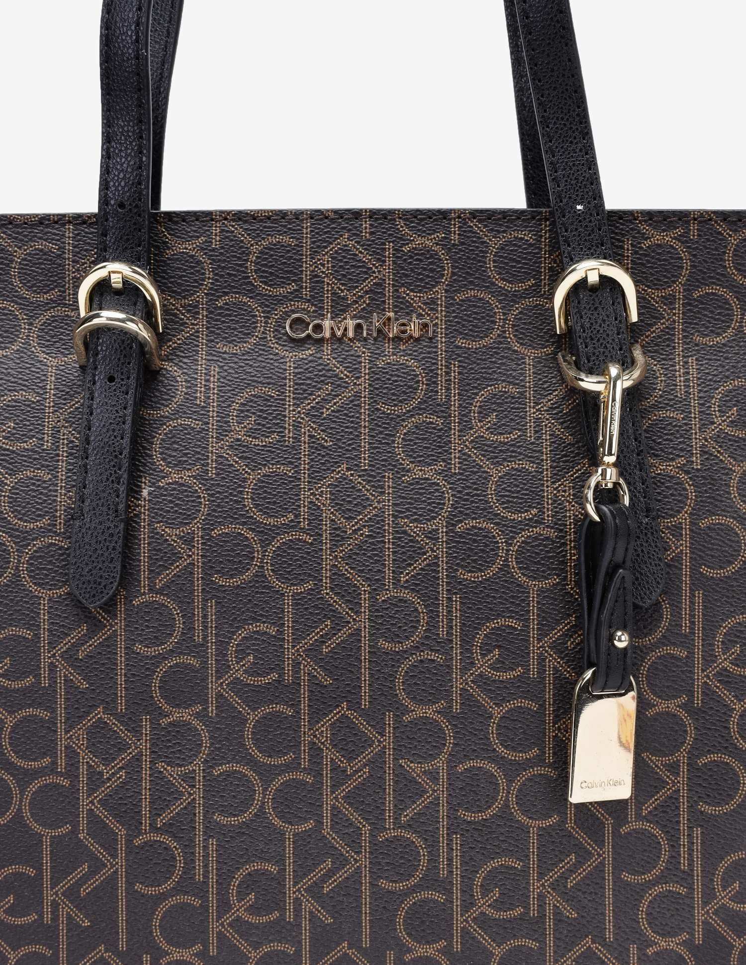 Buy Calvin Klein Logo Dark-Brown Pvc Tote Bag - NNNOW.com
