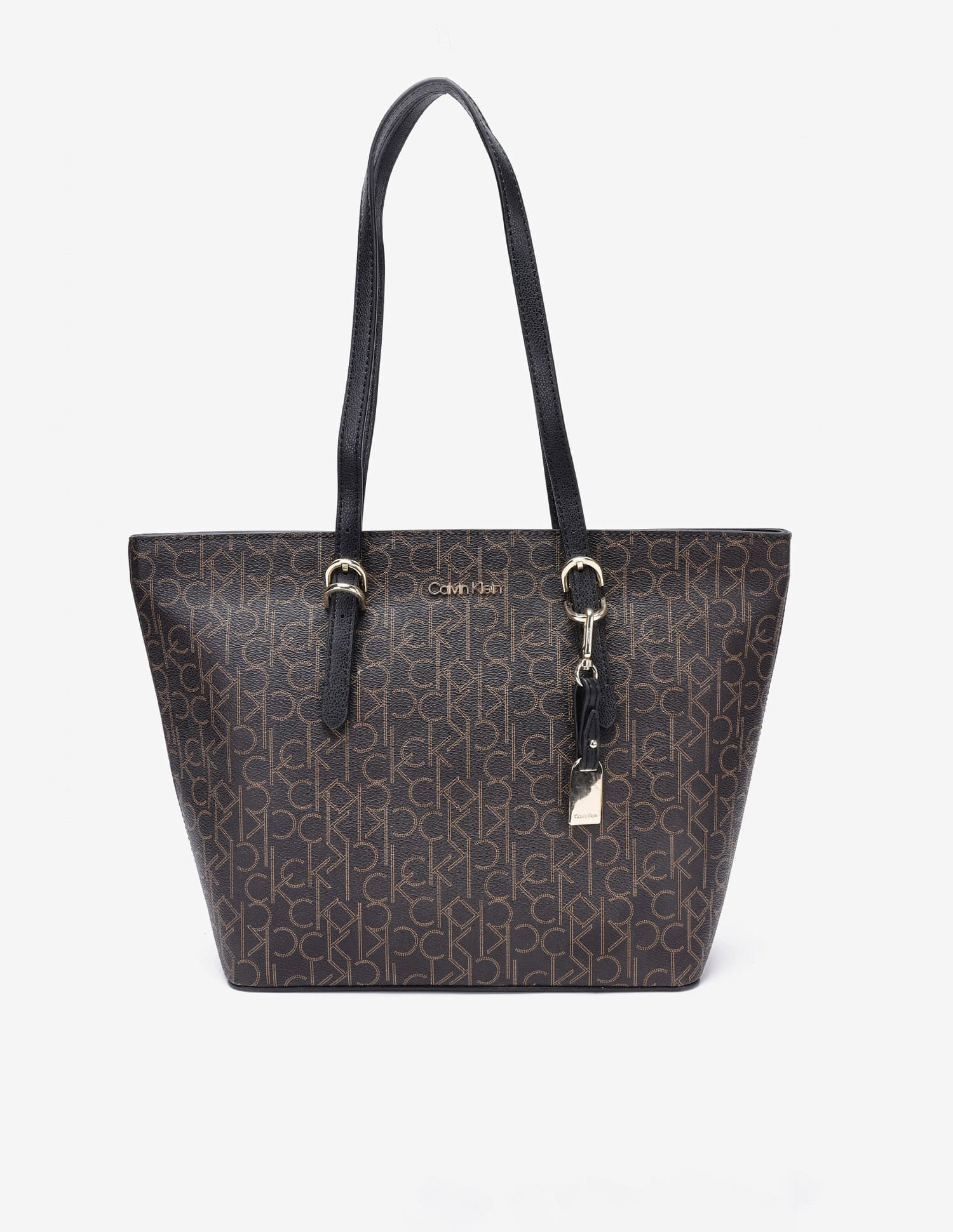 Buy Calvin Klein Logo Dark-Brown Pvc Tote Bag