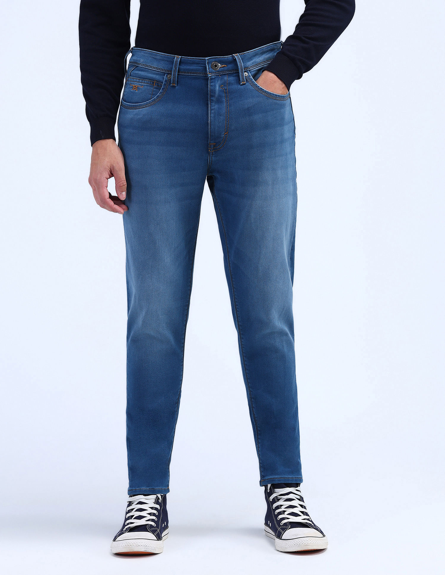 Flying Machine Mankle Relaxed Tapered Stone Wash Jeans