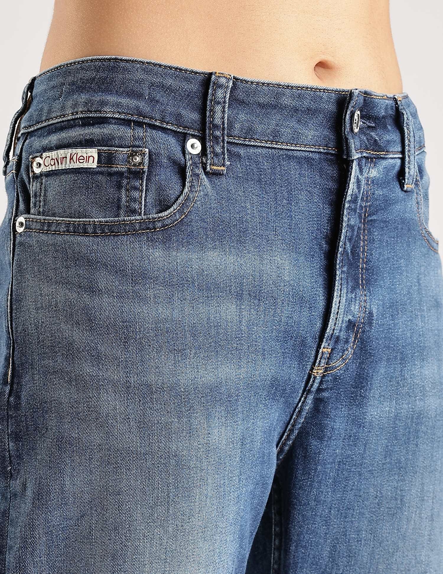 Calvin Klein Mid-Wash Relaxed-Fit High Rise Jeans