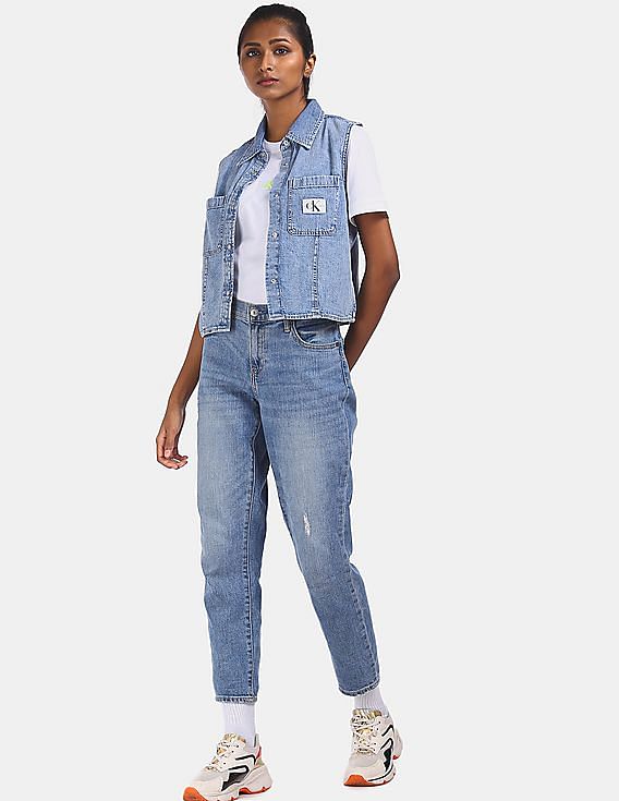 Calvin Klein Sleeveless Archive Denim Shirt
