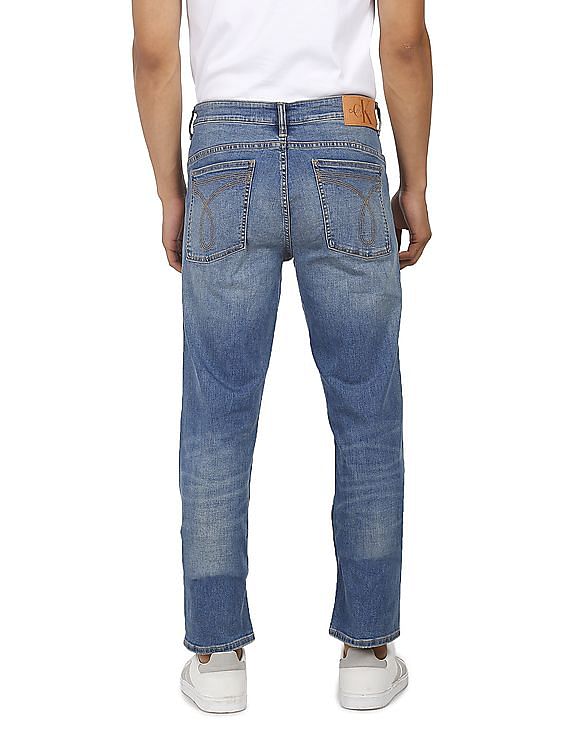 Calvin Klein Men Blue Mid Rise Stone Wash Jeans
