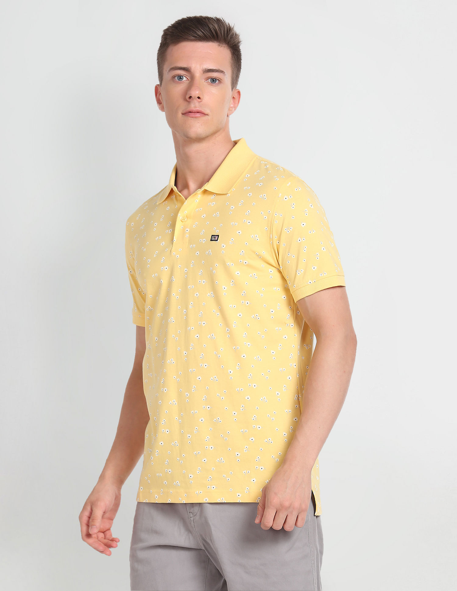Arrow Sports Floral Cotton Polo Shirt