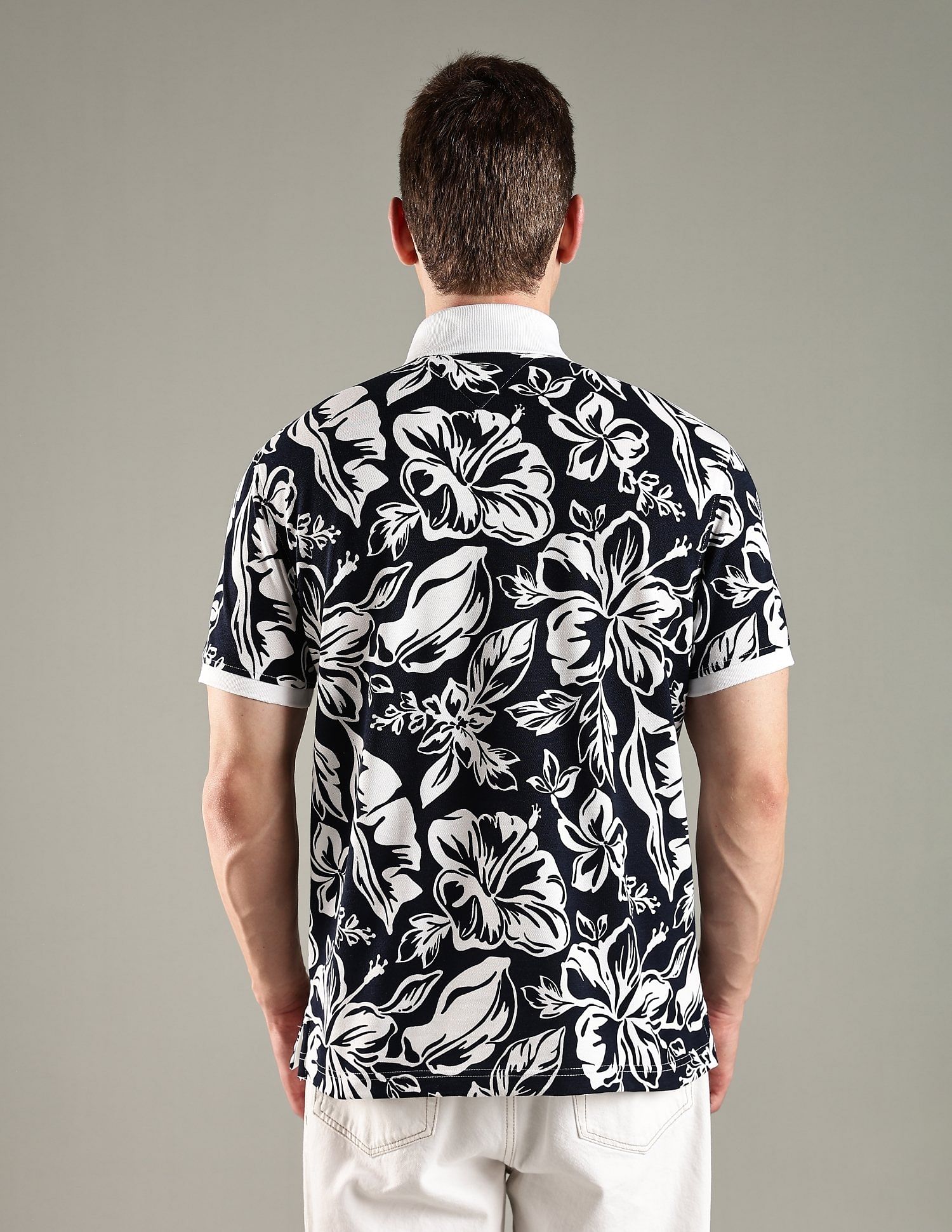 Tommy Hilfiger Printed Regular Fit Cotton Polo T-Shirt
