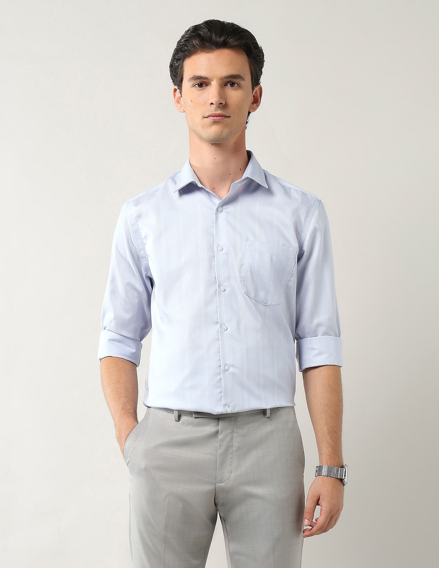Arrow Vertical Striped Pure Cotton Shirt