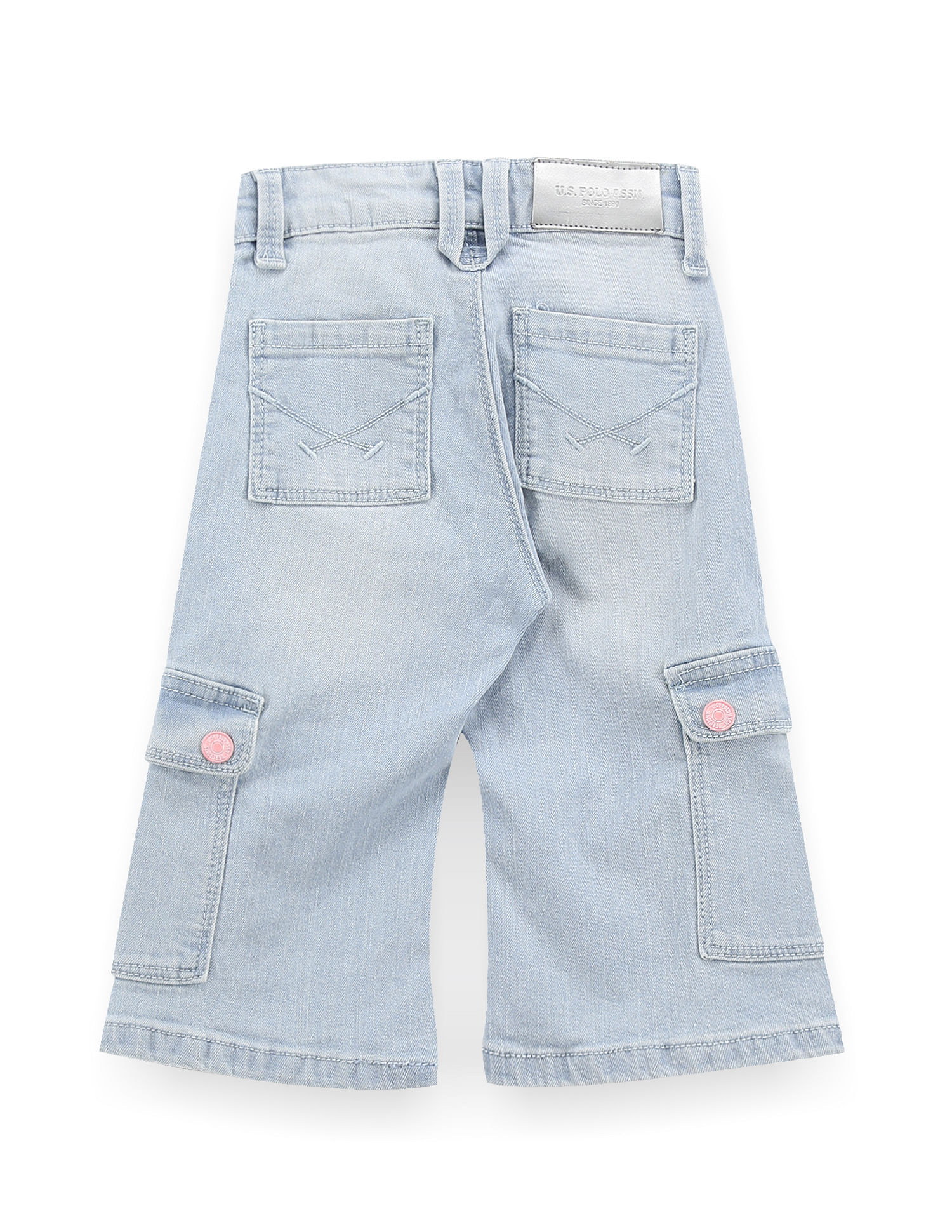 U.S. Polo Assn. Kids Girls Mid Rise Cargo Jeans