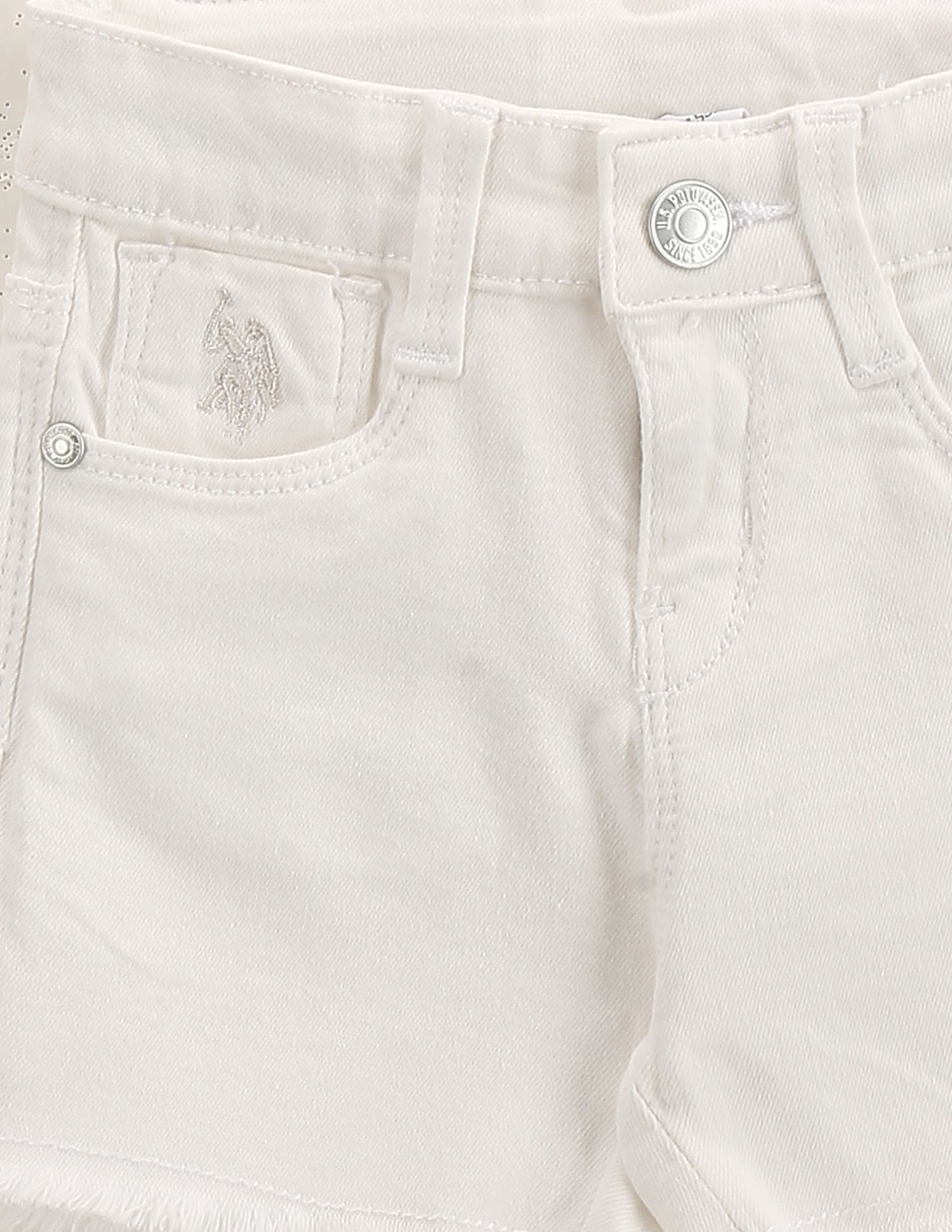 U.S. Polo Assn. Kids Girls Twill Denim Shorts
