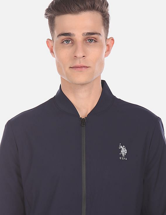 U.S. Polo Assn. Men Navy Solid Bomber Jacket
