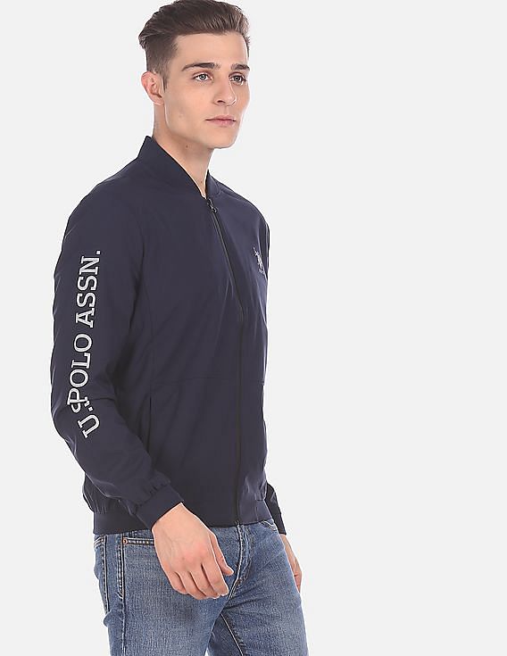 U.S. Polo Assn. Men Navy Solid Bomber Jacket
