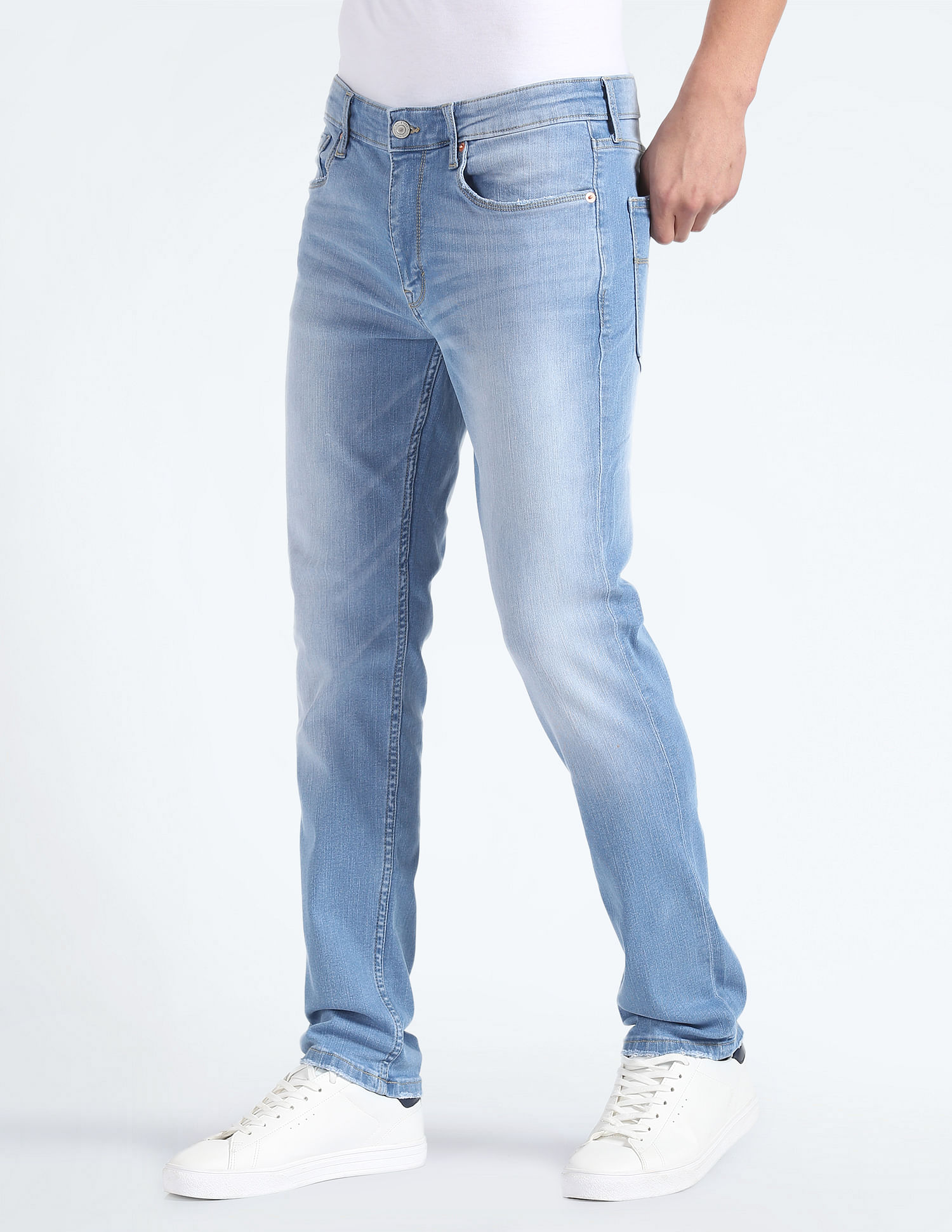 Flying Machine Freddie Slim Straight Mid Rise Jeans
