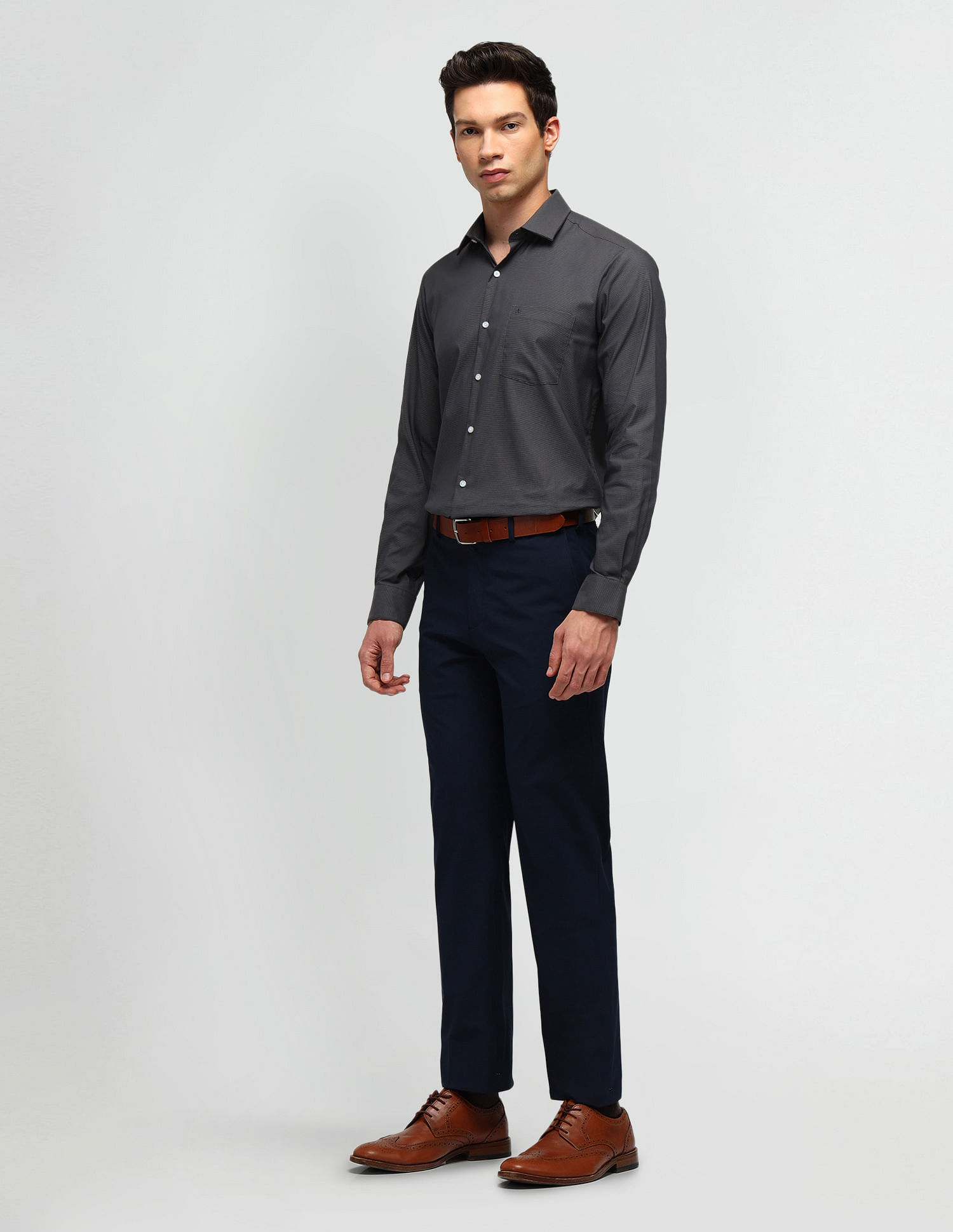 Arrow Slim Fit Dobby Solid Pattern Shirt