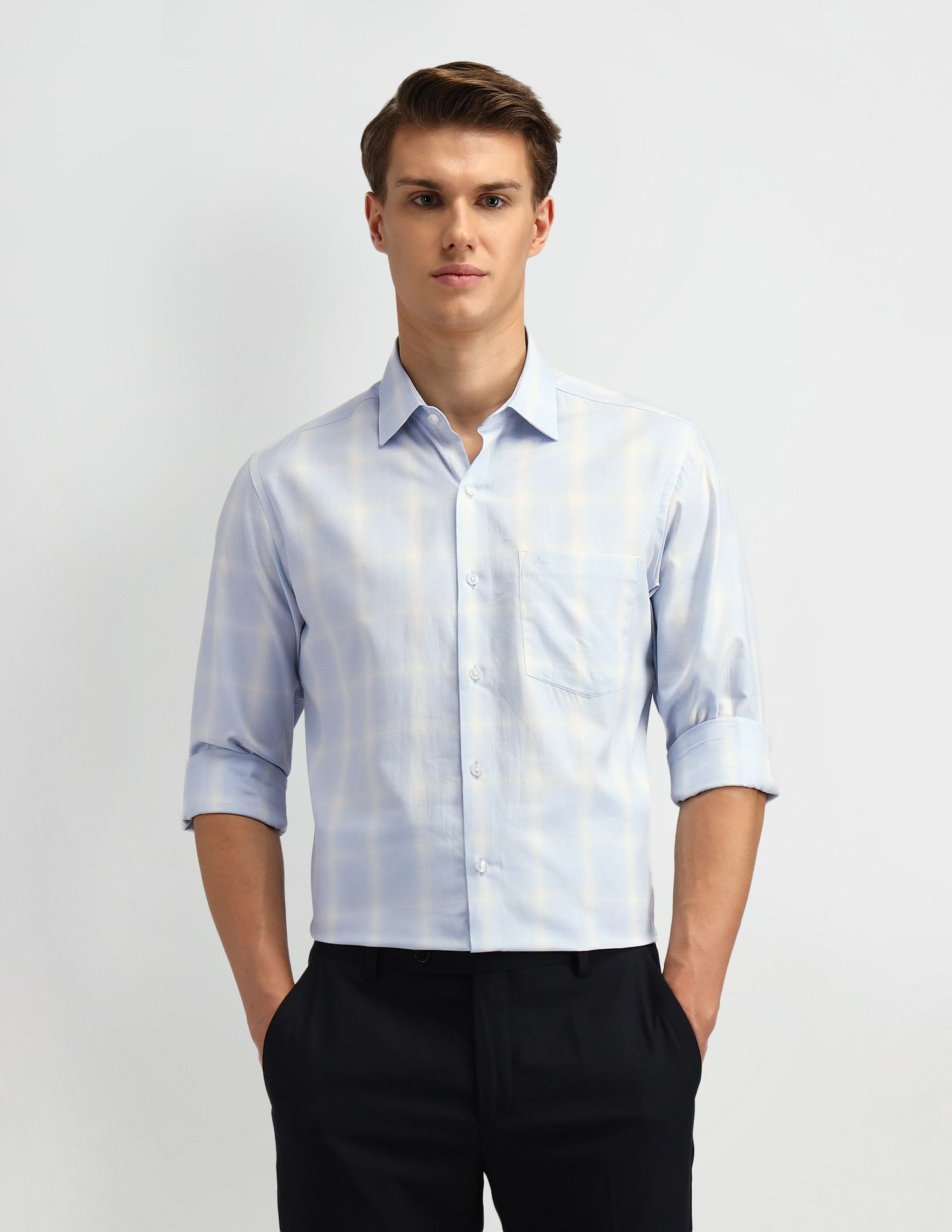 Arrow Liberty Classic Regular Fit Windowpane Checked Shirt