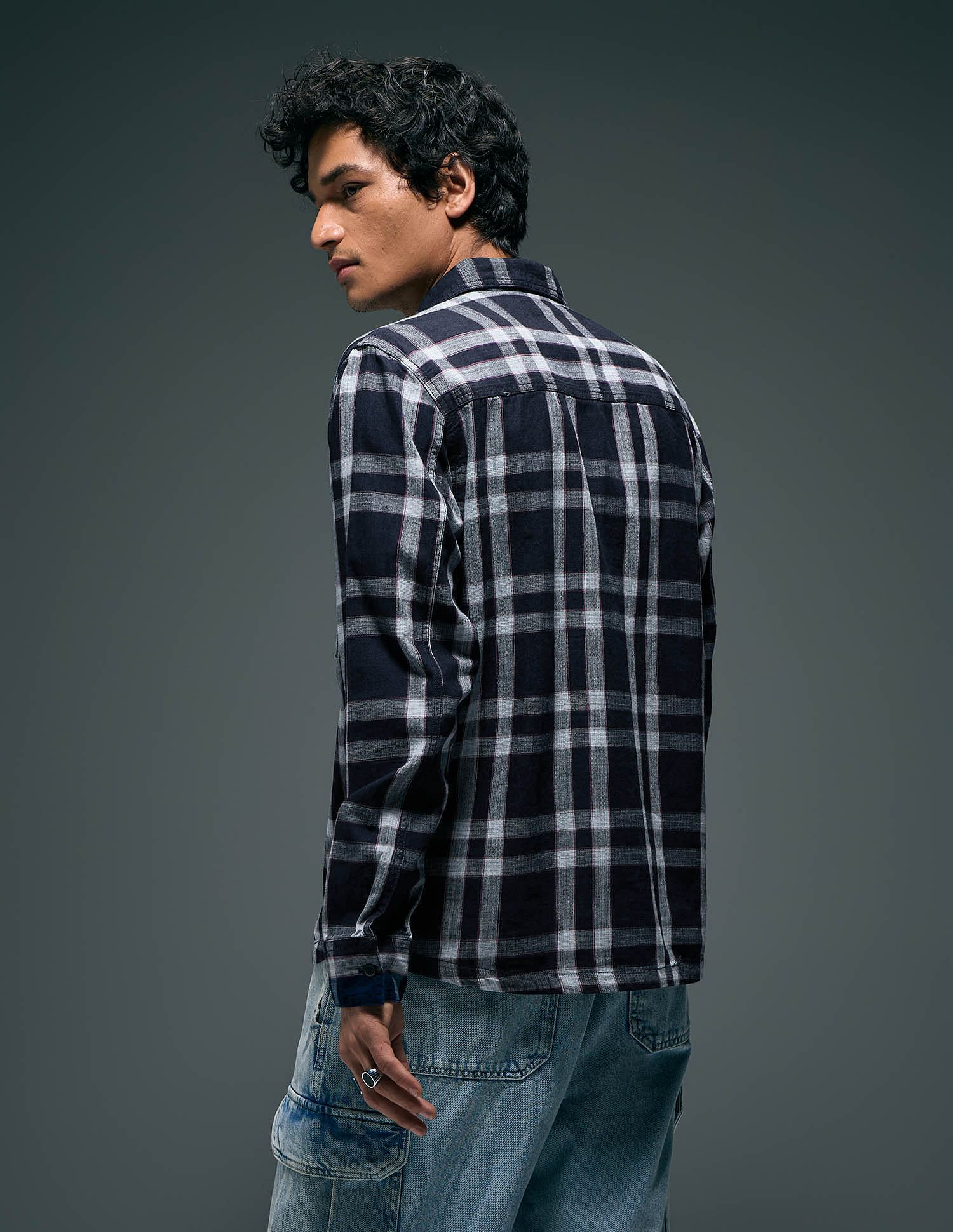 Flying Machine Plaid Checked Pure Cotton Shirt