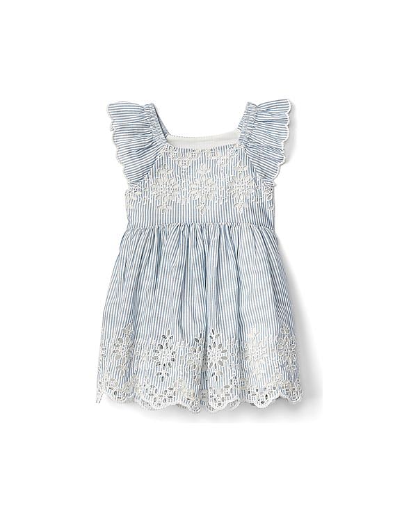 baby eyelet flutter dress