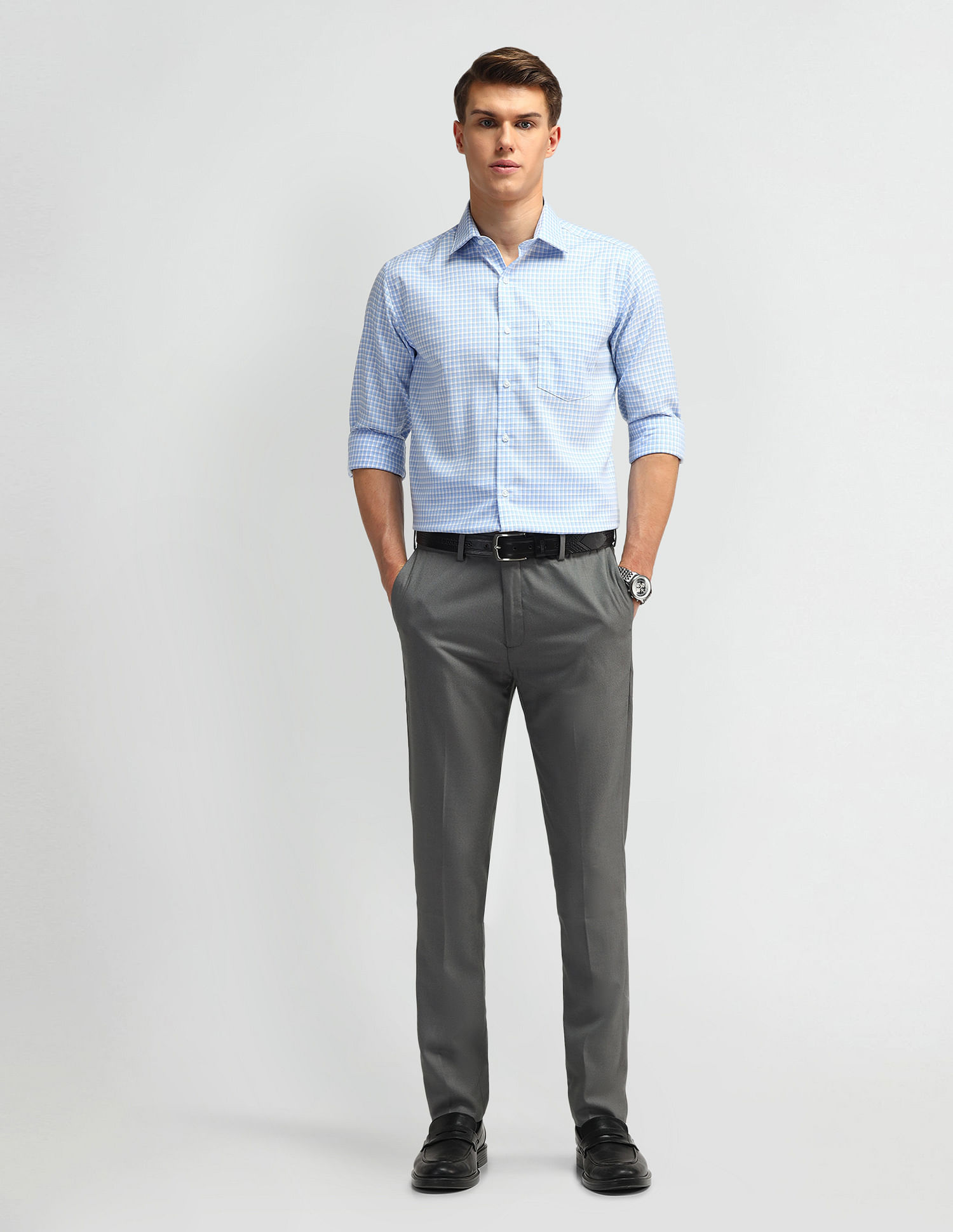 Arrow Solid Mid Rise Trousers