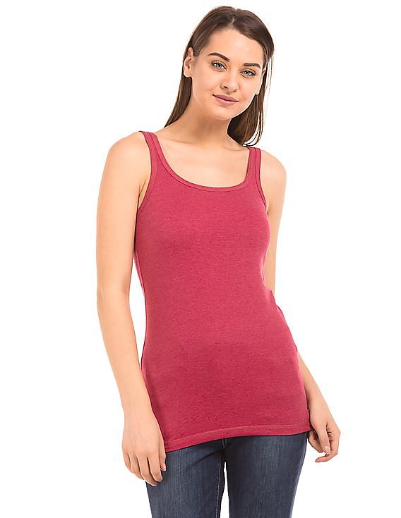U.S. Polo Assn. Women U-Neck Melange Tank Top