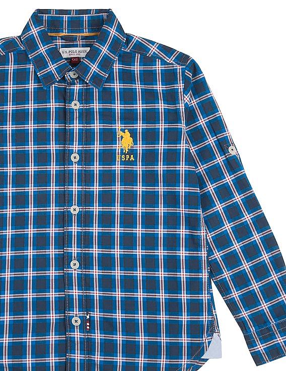 U.S. Polo Assn. Kids Boys Long Sleeve Check Shirt