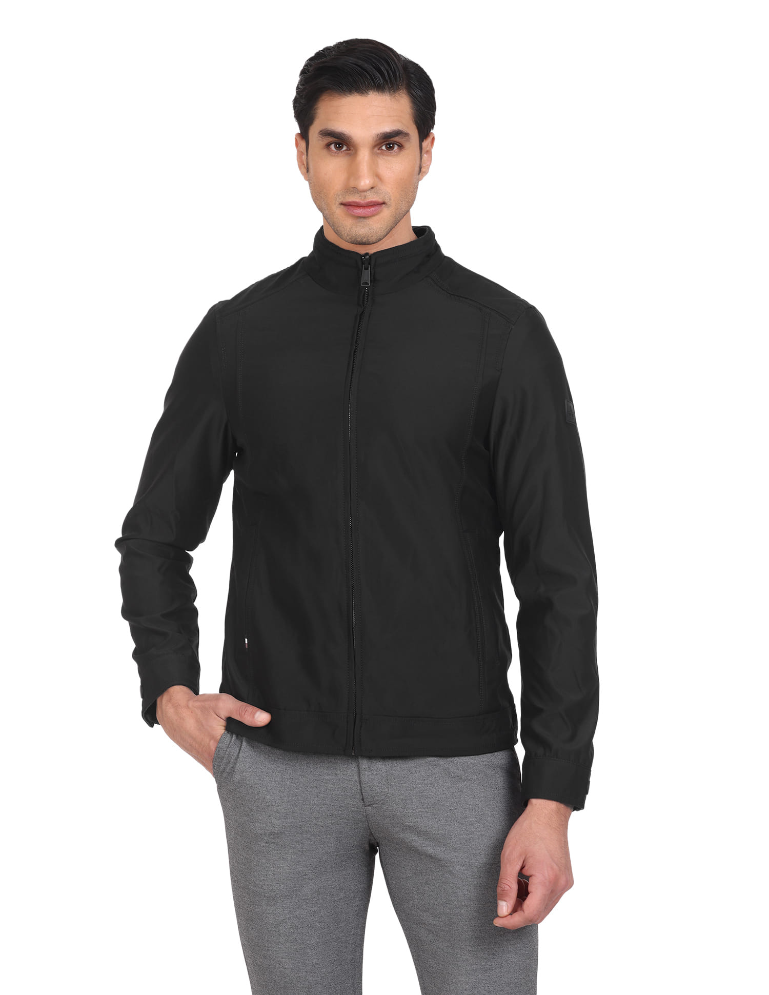 Buy Arrow Sports High Neck Patterned Jacket - NNNOW.com