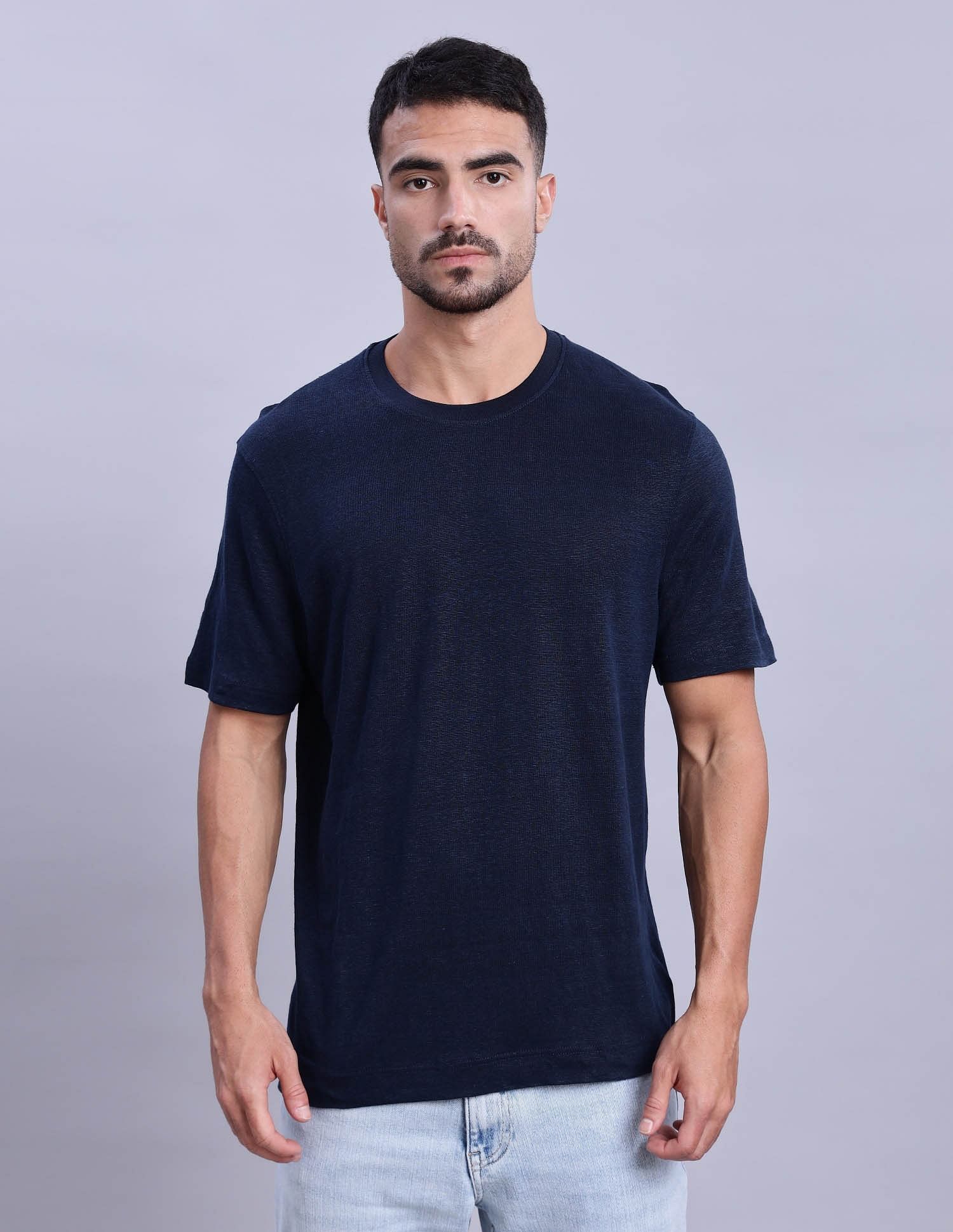 Tommy Hilfiger Mens Blue Printed T-Shirt