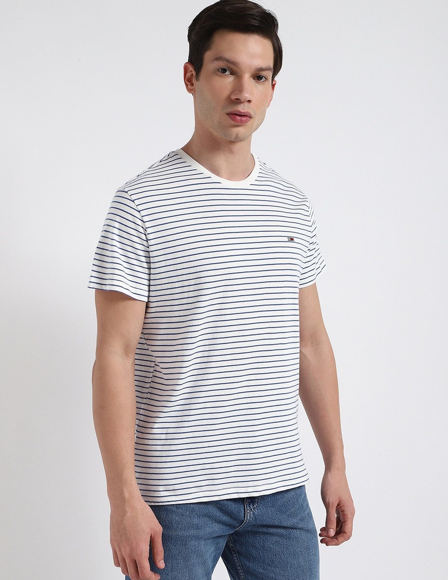 Tommy Hilfiger Striped Slim-Fit Cotton T-Shirt