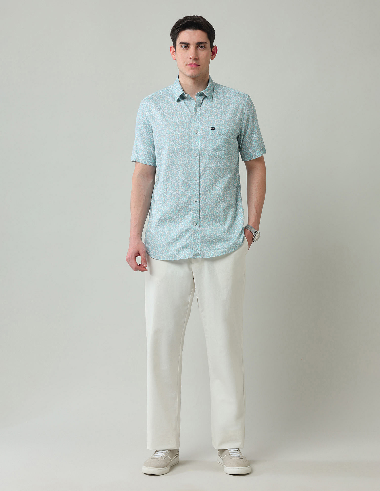 Arrow Sport Floral Pattern Regular Fit Shirt