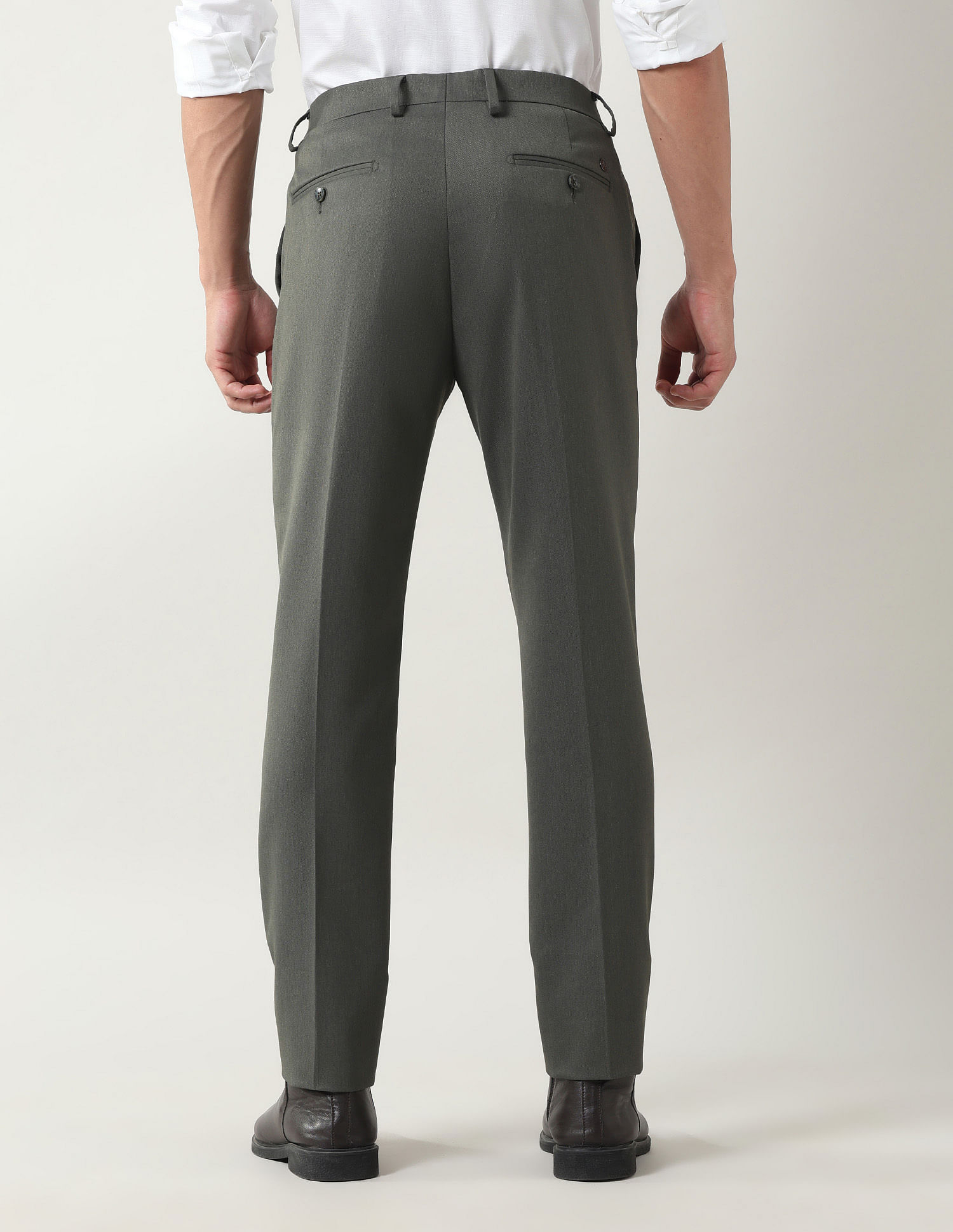 Arrow Slim Fit Solid Trousers