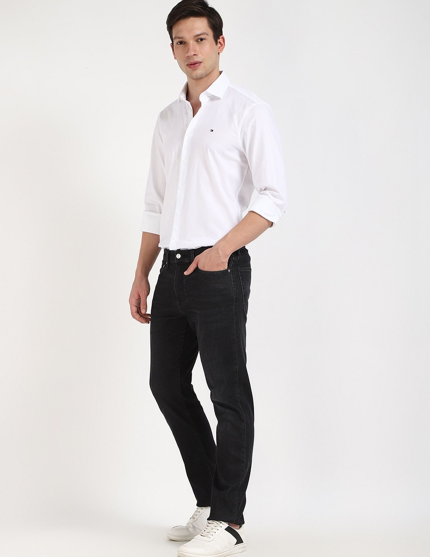 Tommy Hilfiger Logo Solid Regular-Fit Oxford Woven Shirt