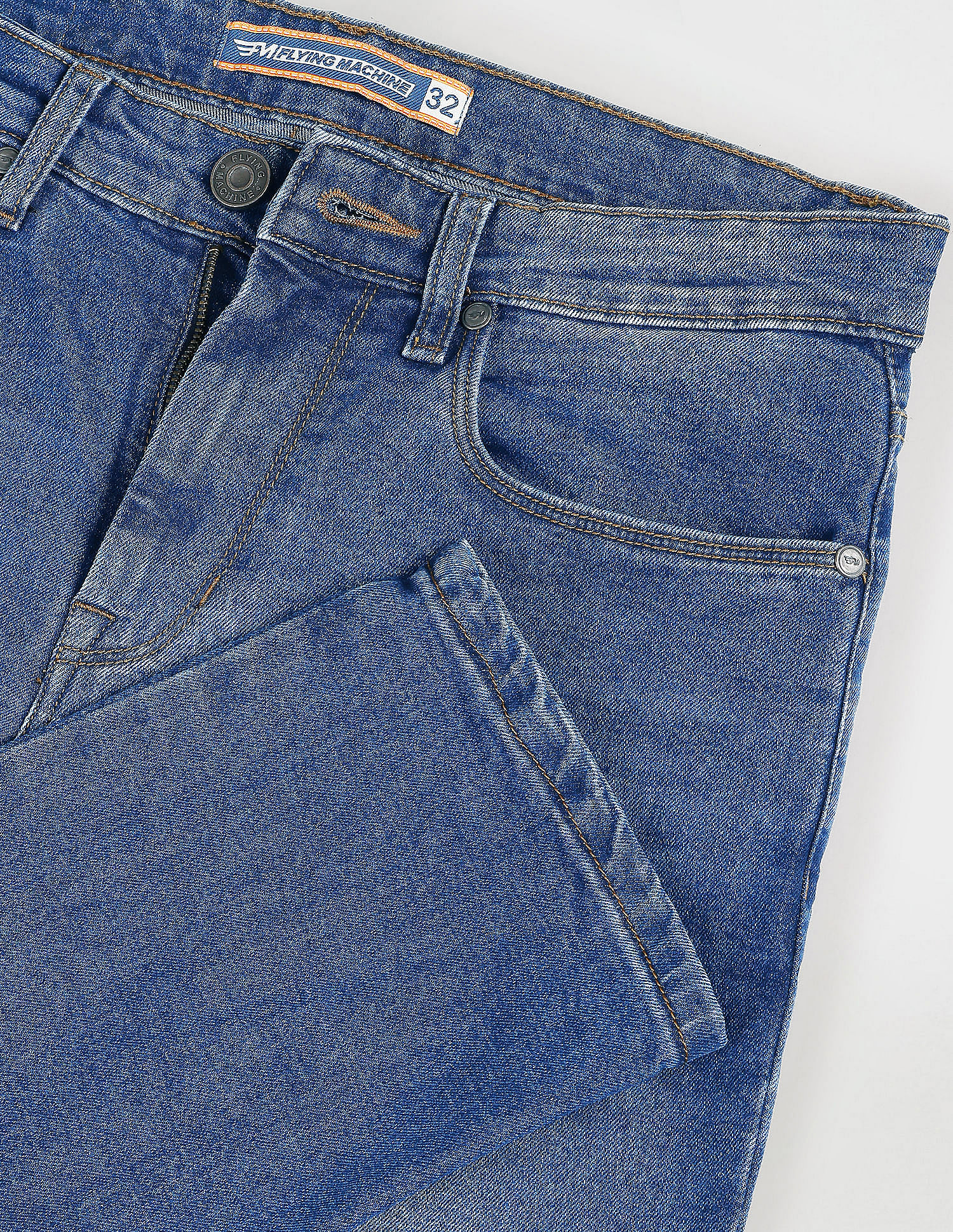 Flying Machine Freddie Slim Straight Fit Stone Wash Jeans