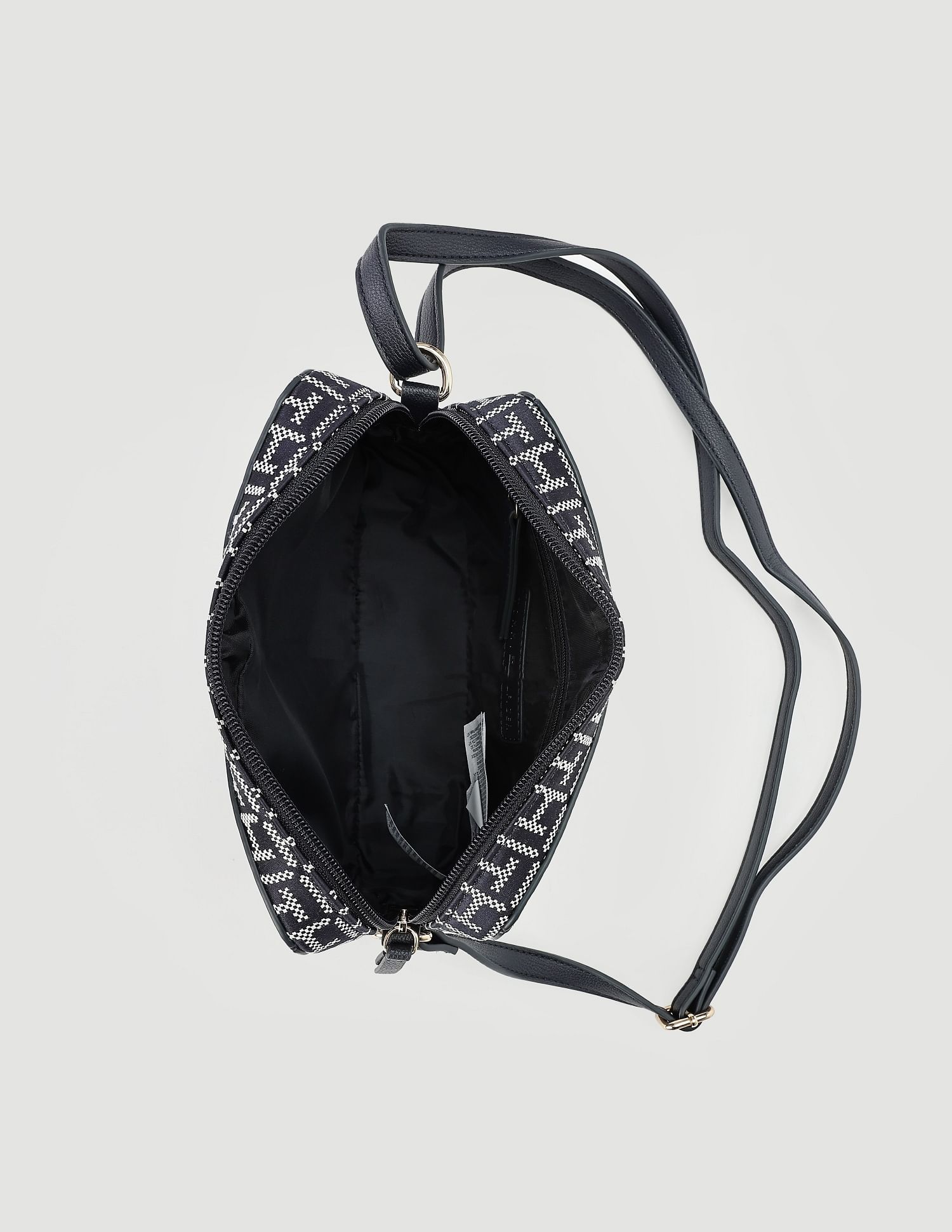 Tommy Hilfiger Printed Blue Polyester Sling Bags