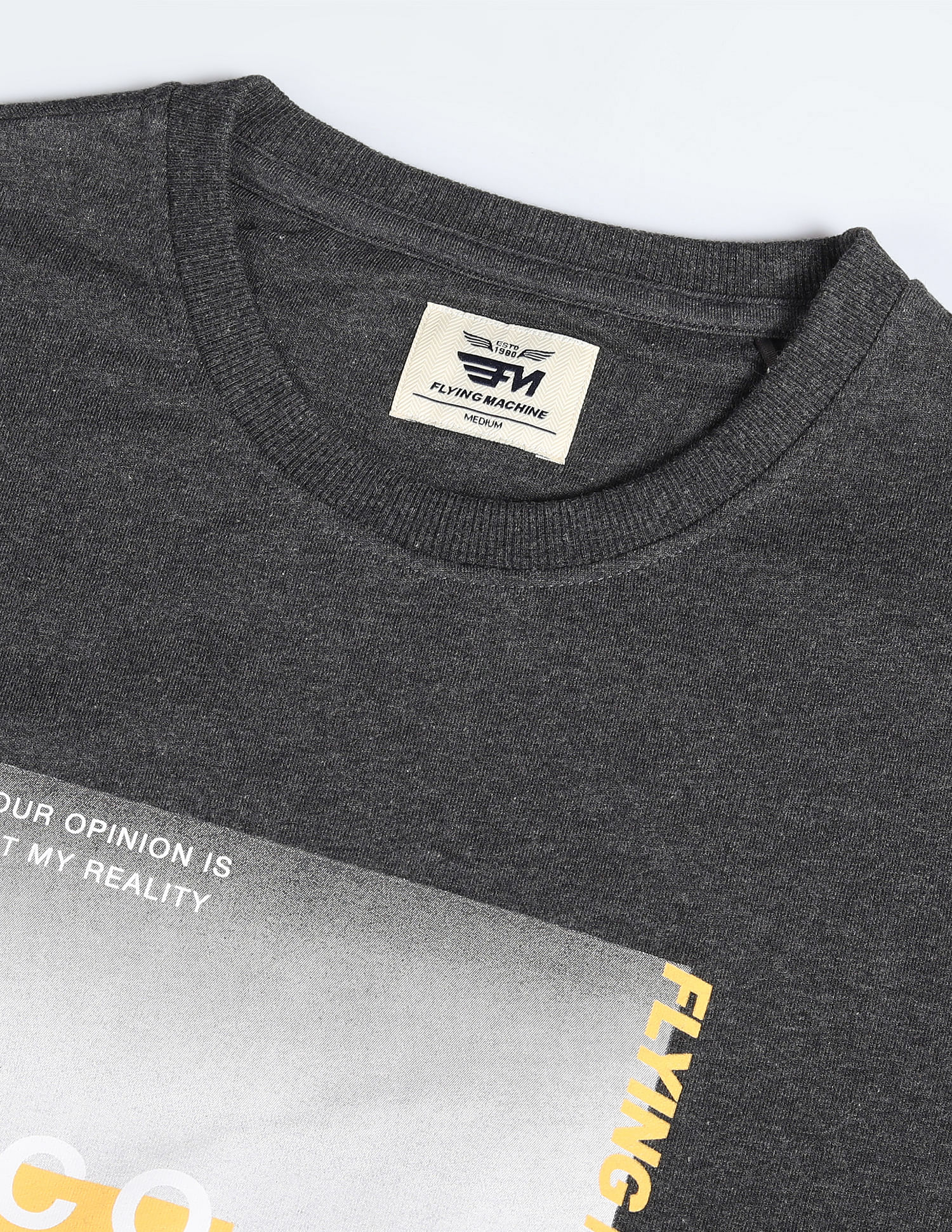 Flying Machine Crew Neck Graphic Print Sweatshirt