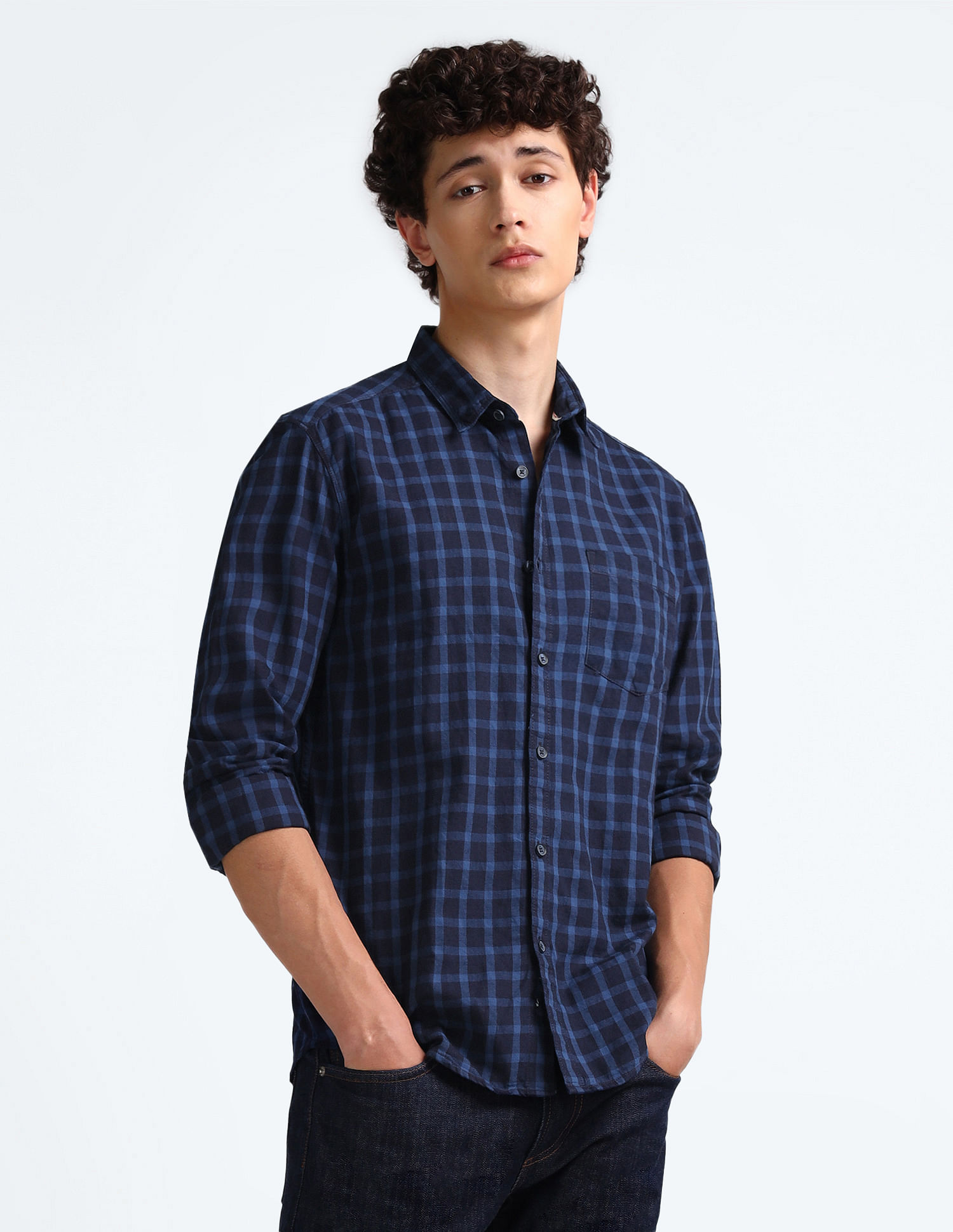 Flying Machine Shepherd Check Slim Fit Shirt