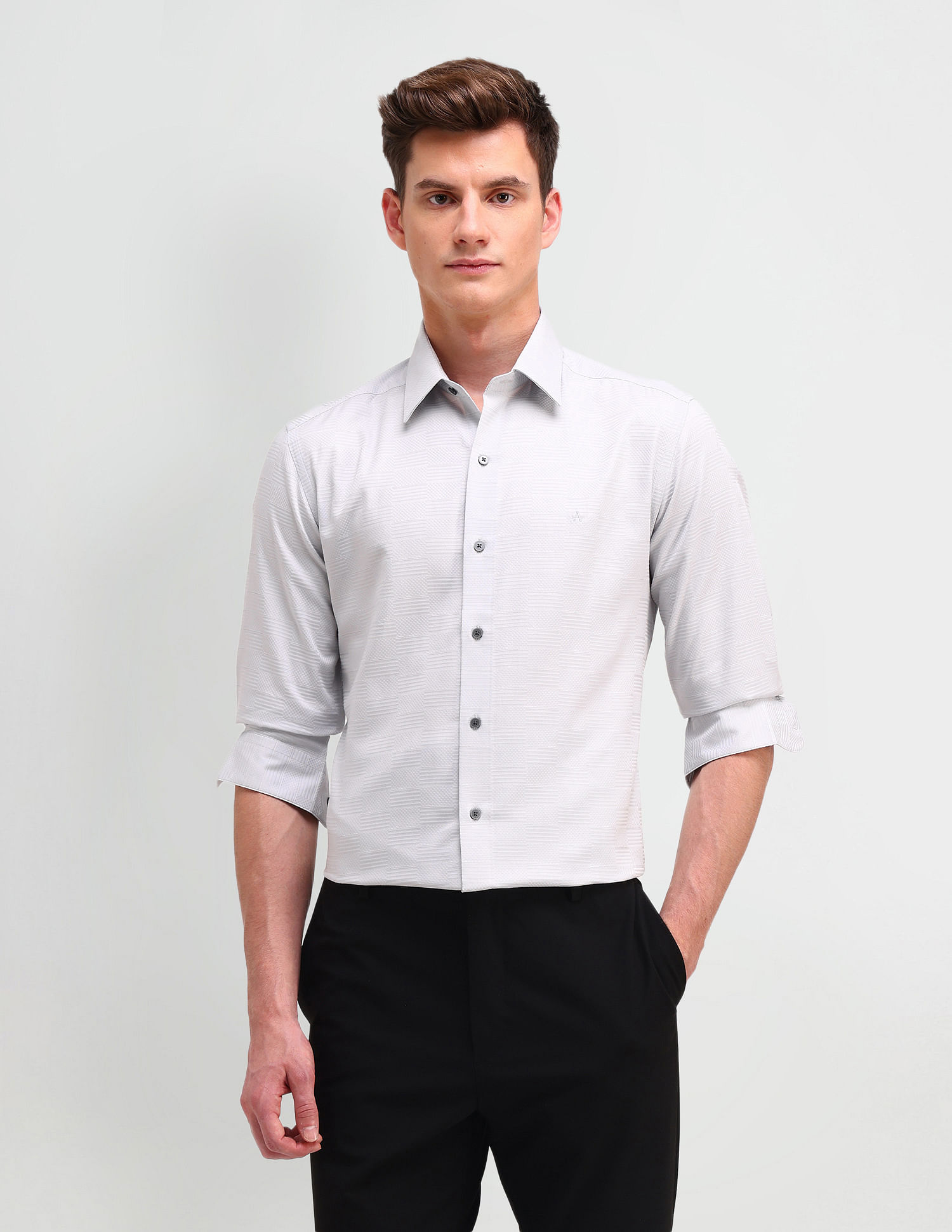 Arrow Newyork Slim Fit Textured Pattern Shirt