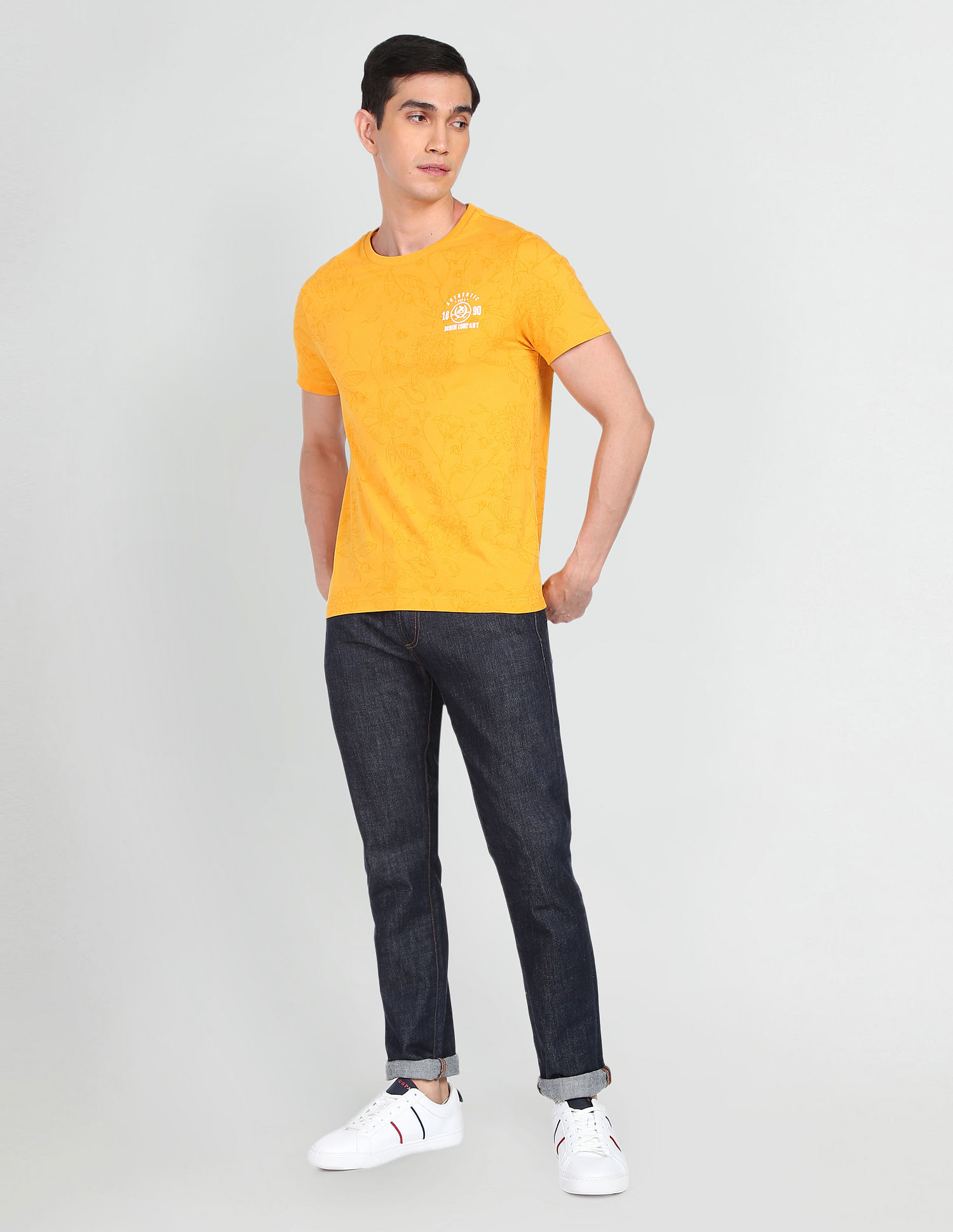 U.S. Polo Assn. Denim Co. Crew Neck Floral Print Cotton T-Shirt