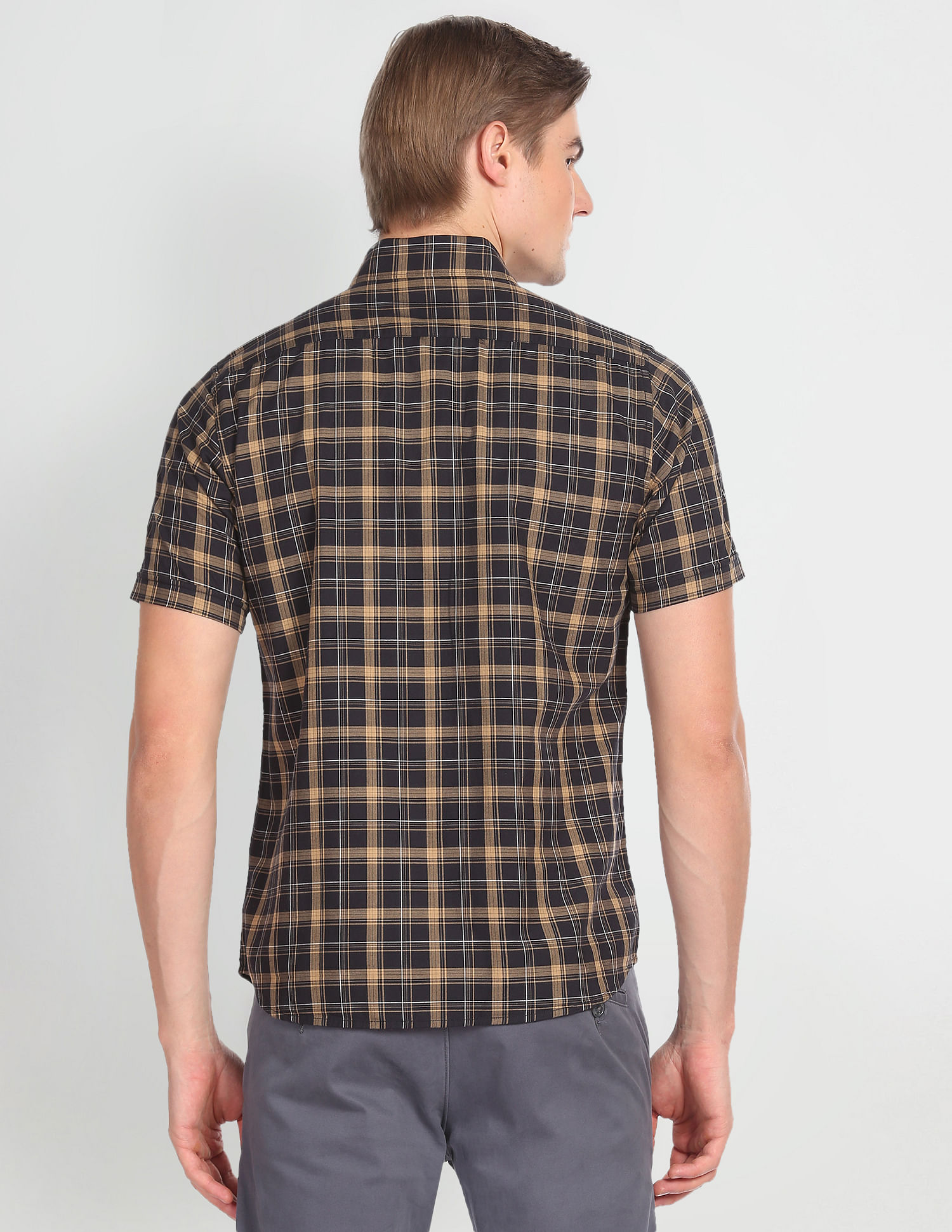 Arrow Sports Tartan Check Twill Casual Shirt