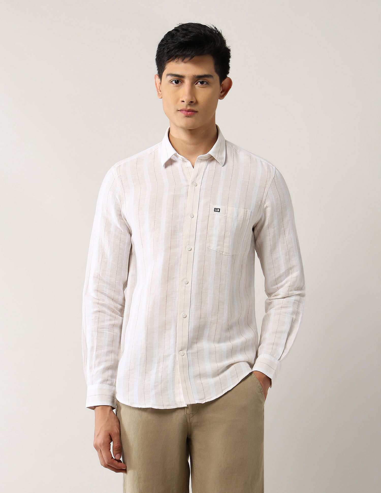 Arrow Sport Vertical Striped Pure Cotton Shirt