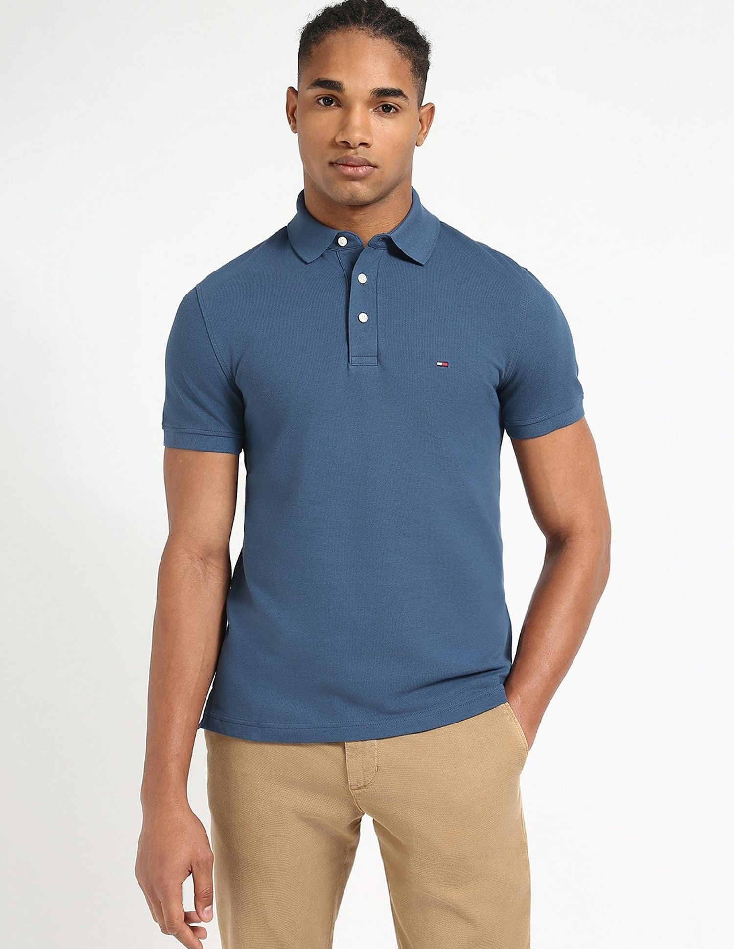 Tommy Hilfiger Solid Slim-Fit Cotton Polo Shirt