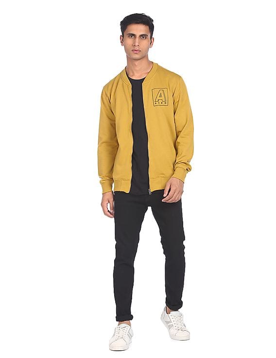 Buy Aeropostale Men Gold Long Sleeve High Neck Sweatshirt - NNNOW.com