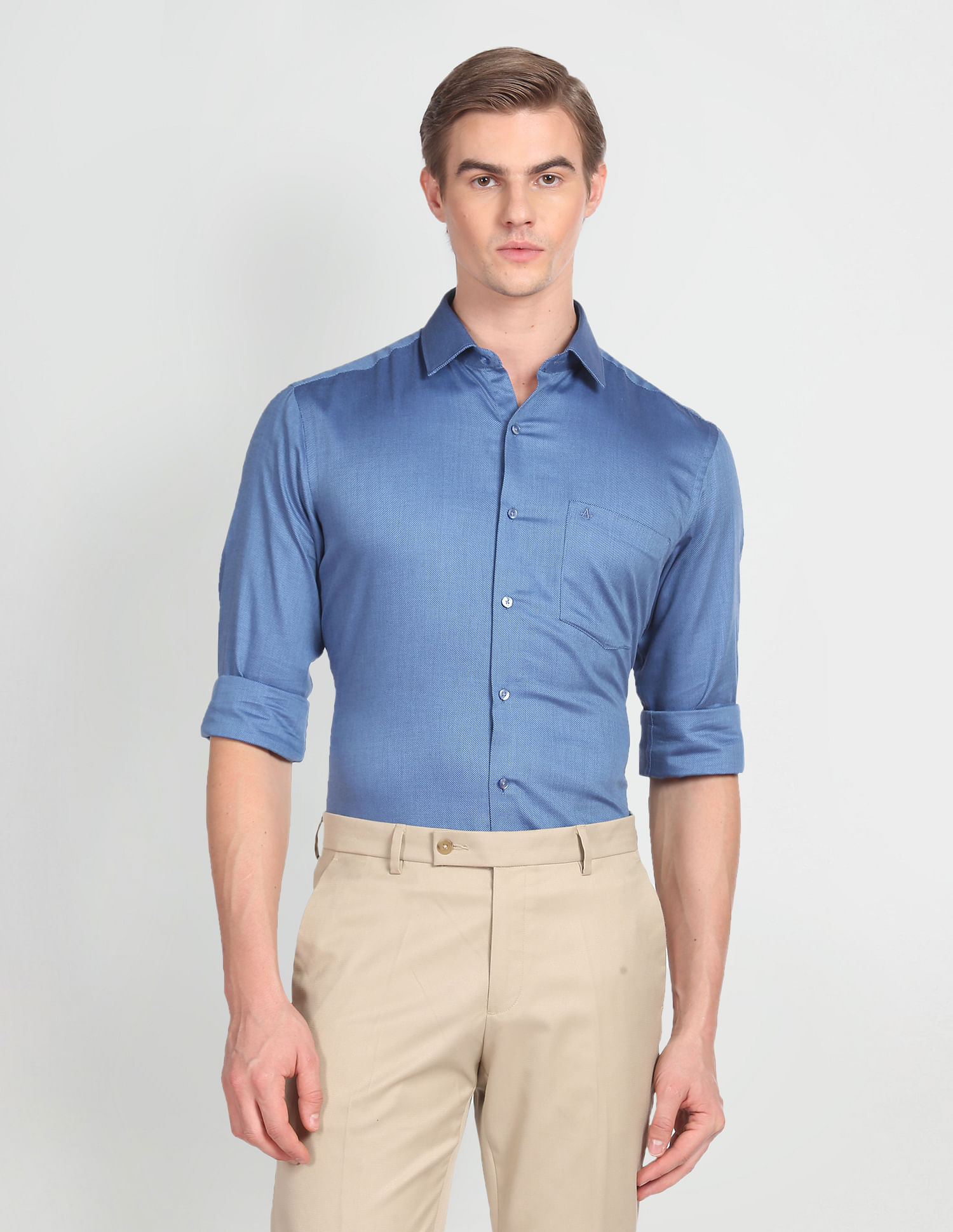 Arrow Patterned Dobby Cotton Formal Shirt