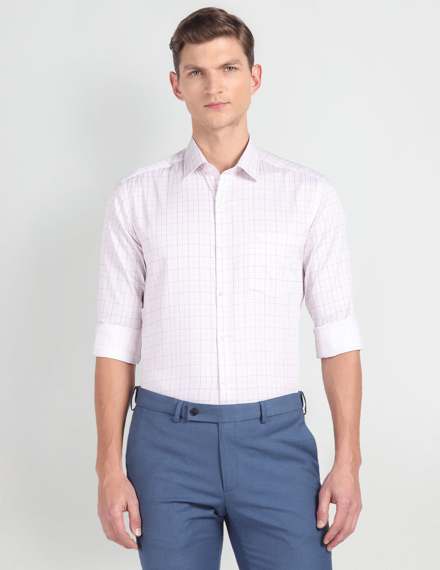 Arrow Graph Check Manhattan Slim Fit Shirt