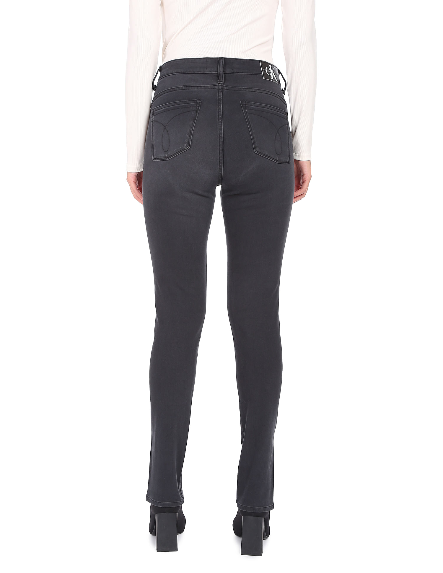 Calvin Klein Women Black Mid Rise Skinny Fit Jeans