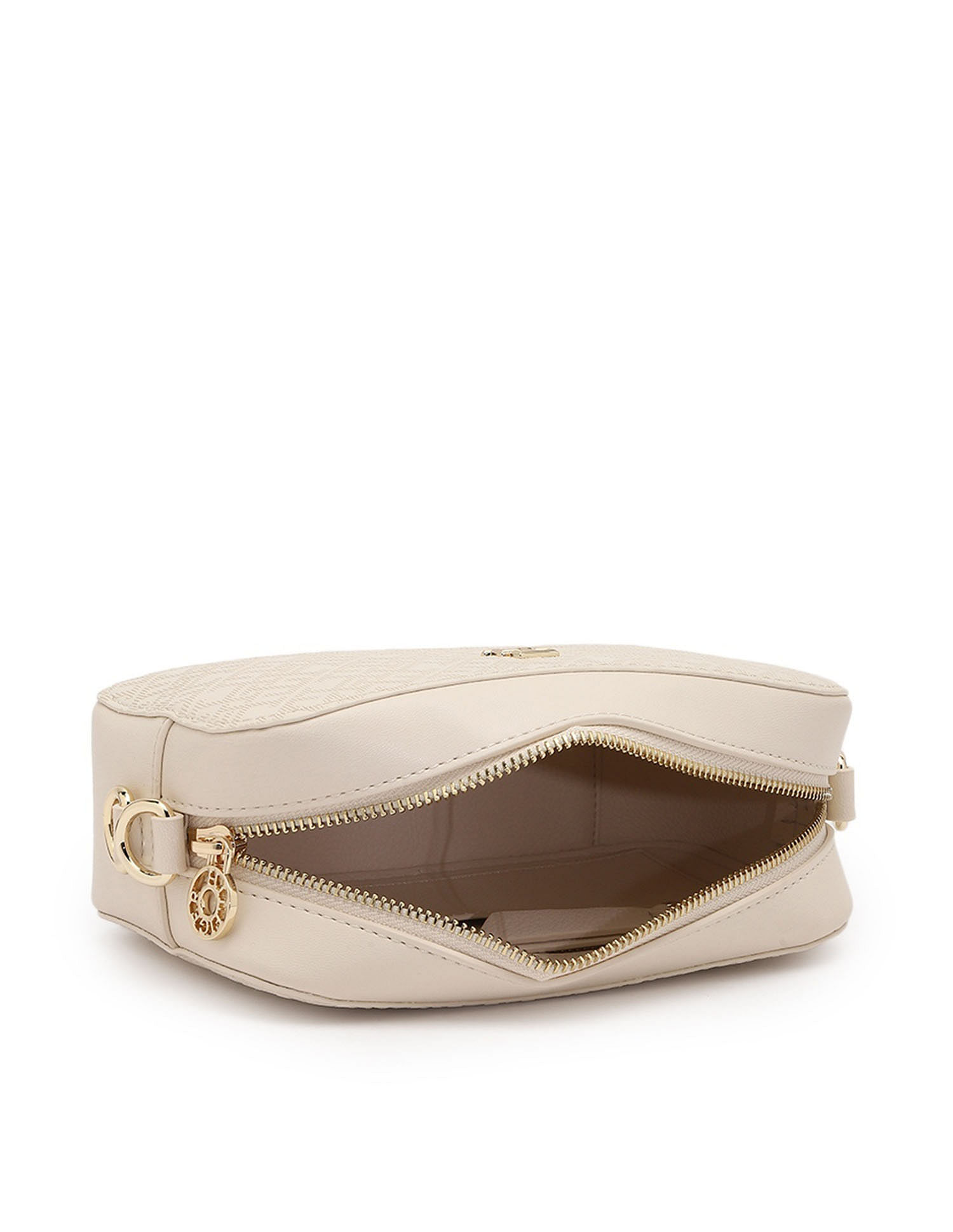 Tommy Hilfiger Textured Cream PU Sling Bag