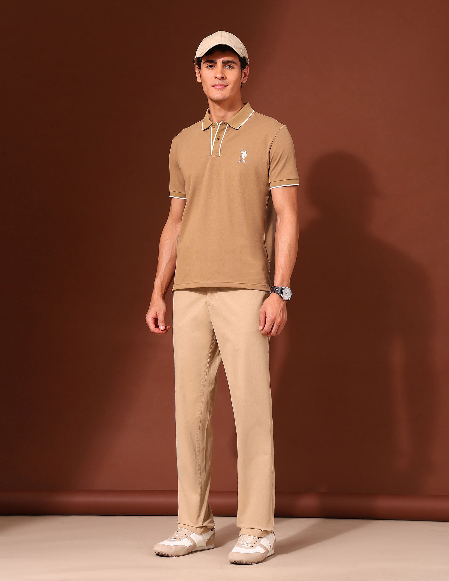 U.S. Polo Assn. Solid Slim Fit Varsity Polo Shirt