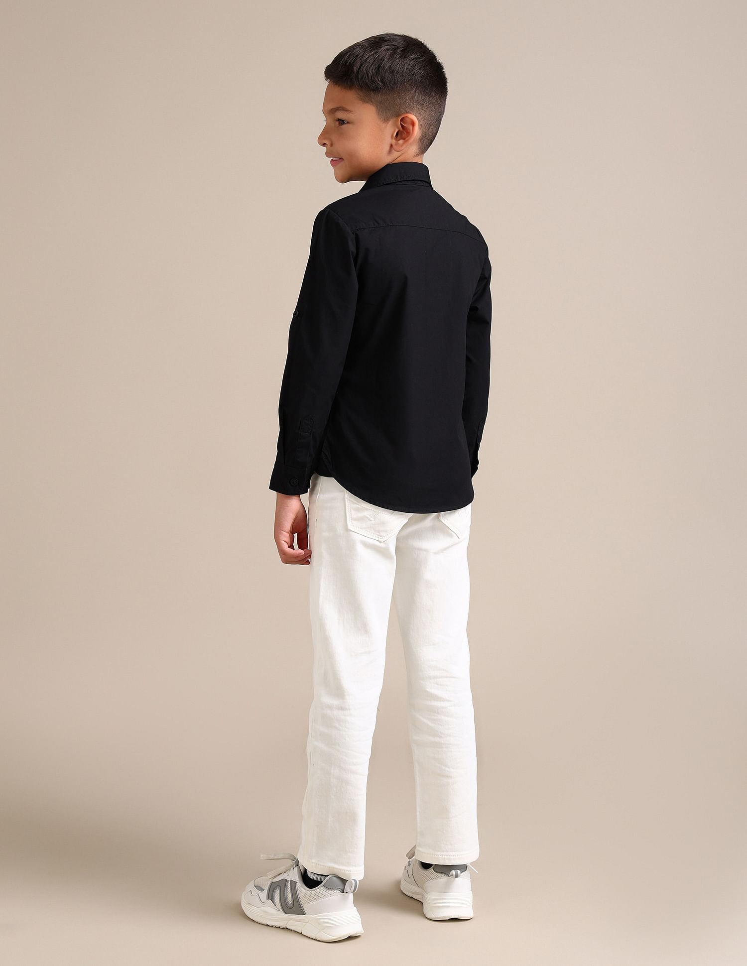 U.S. Polo Assn. Kids Boys Regular Fit Colour Blocked Shirt