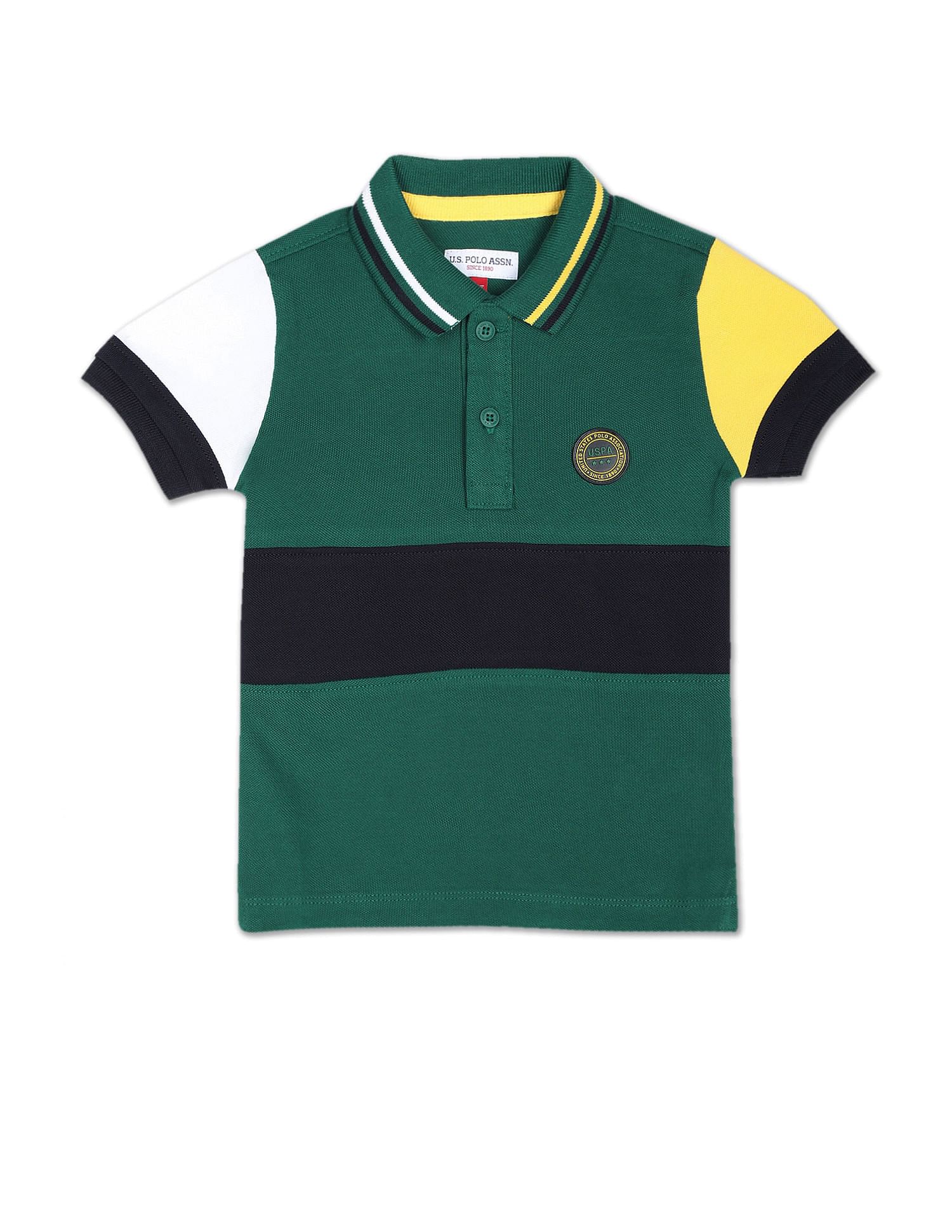 U.S. Polo Assn. Kids Colour Block Cotton Polo Shirt
