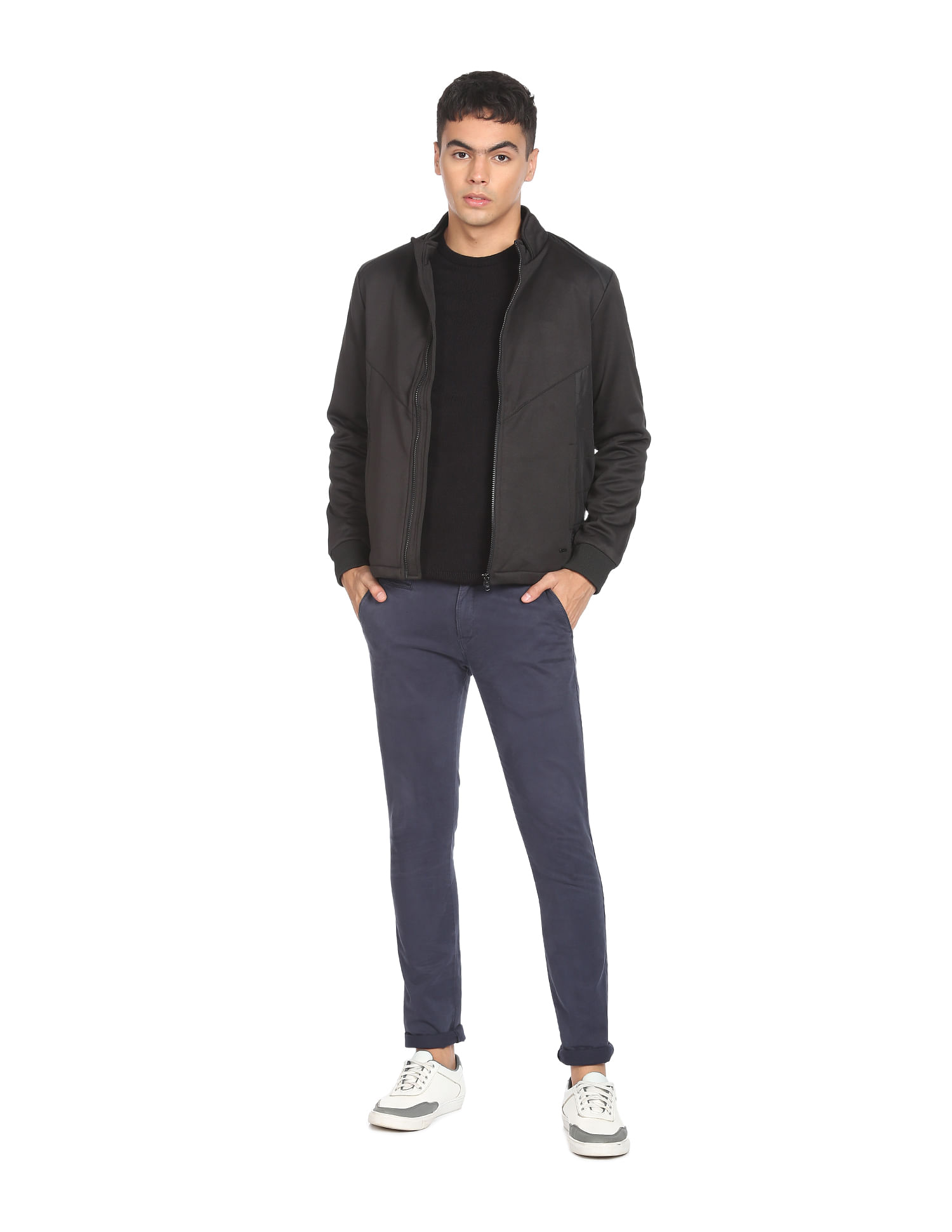 Black polyester jacket cheap mens