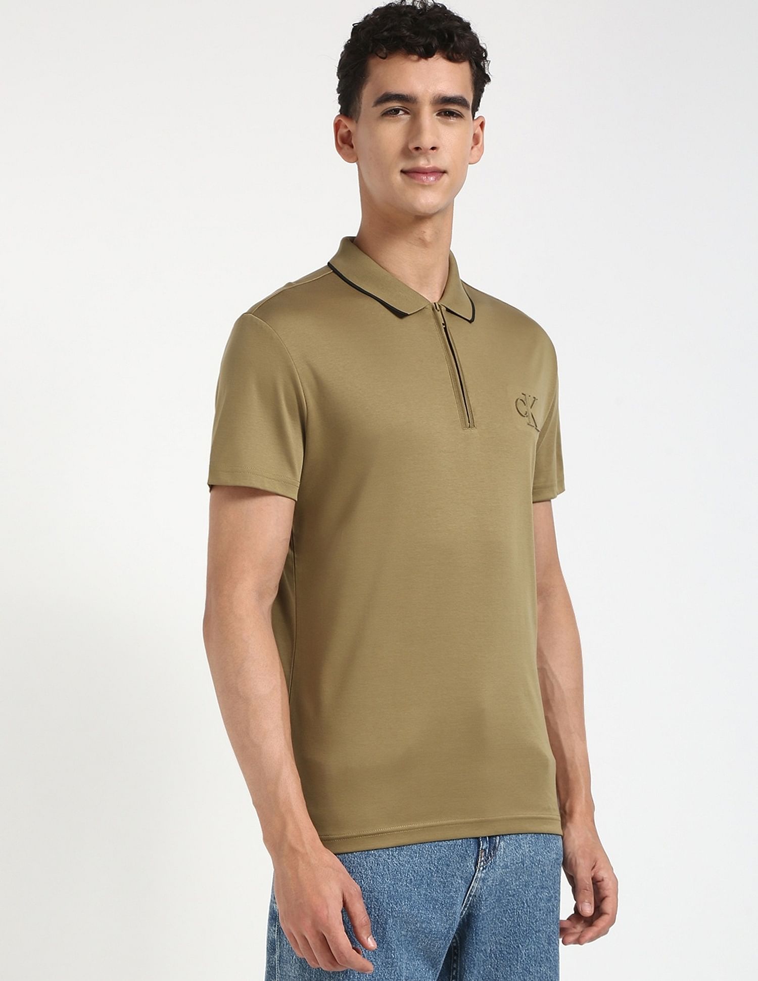 Calvin Klein Jeans Solid Regular Fit Cotton Polo Shirt