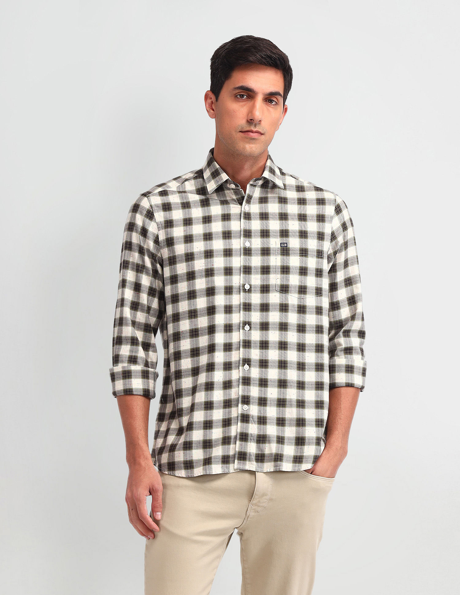 Arrow Sport Dupplin Checked Regular Fit Shirt