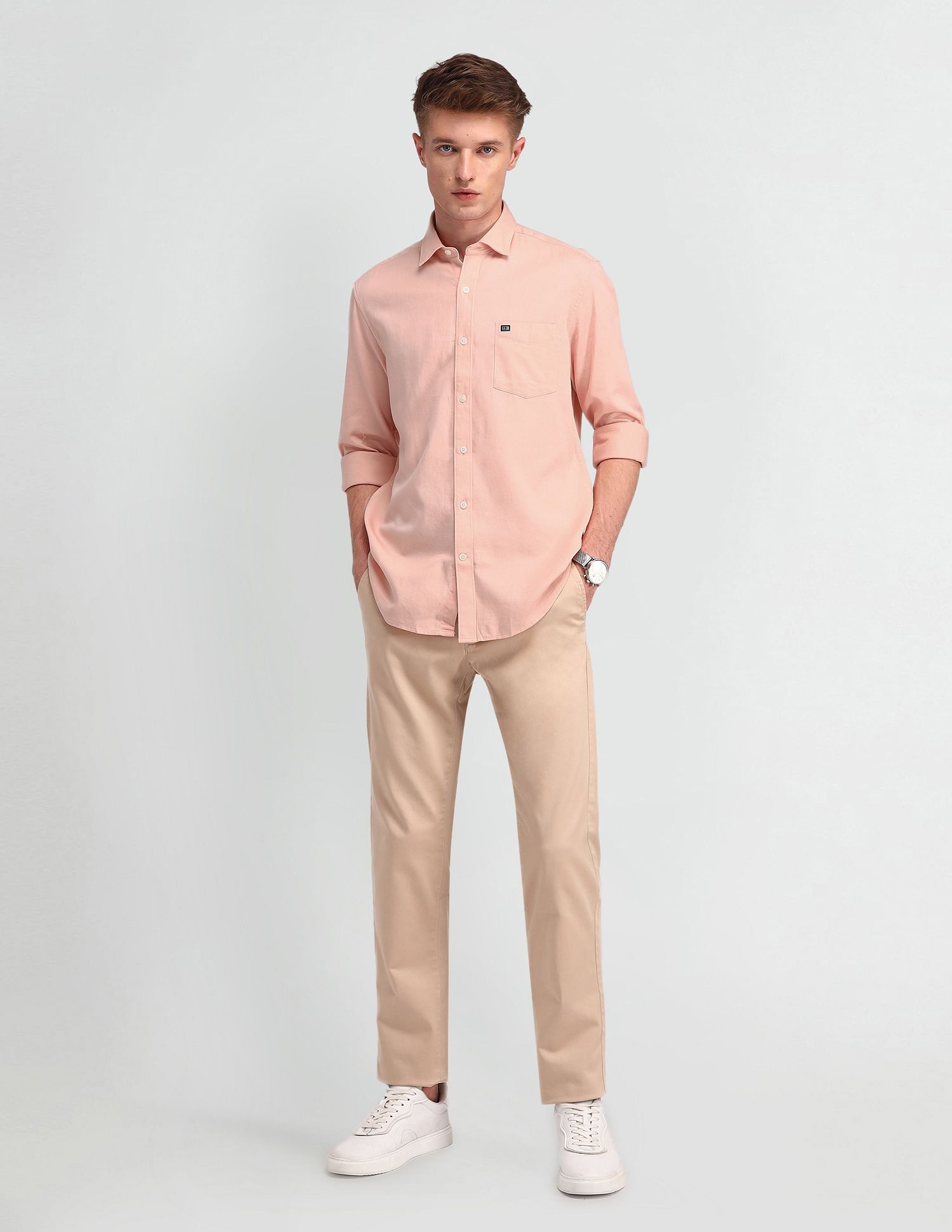 Arrow Sports Solid Dobby Shirt