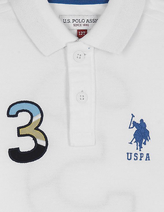 U.S. Polo Assn. Kids Argentina Applique Pure Cotton Polo Shirt